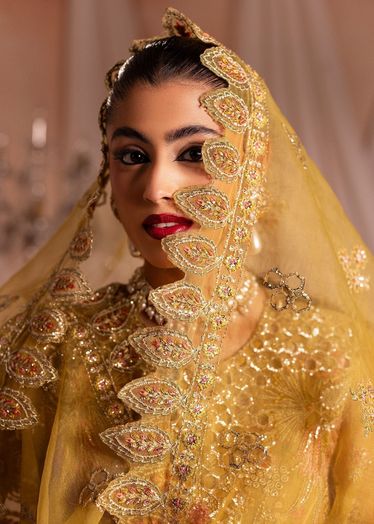 Ladies Embroidered Olive Green Organza Trouser Suit Online in UK USA Canada
