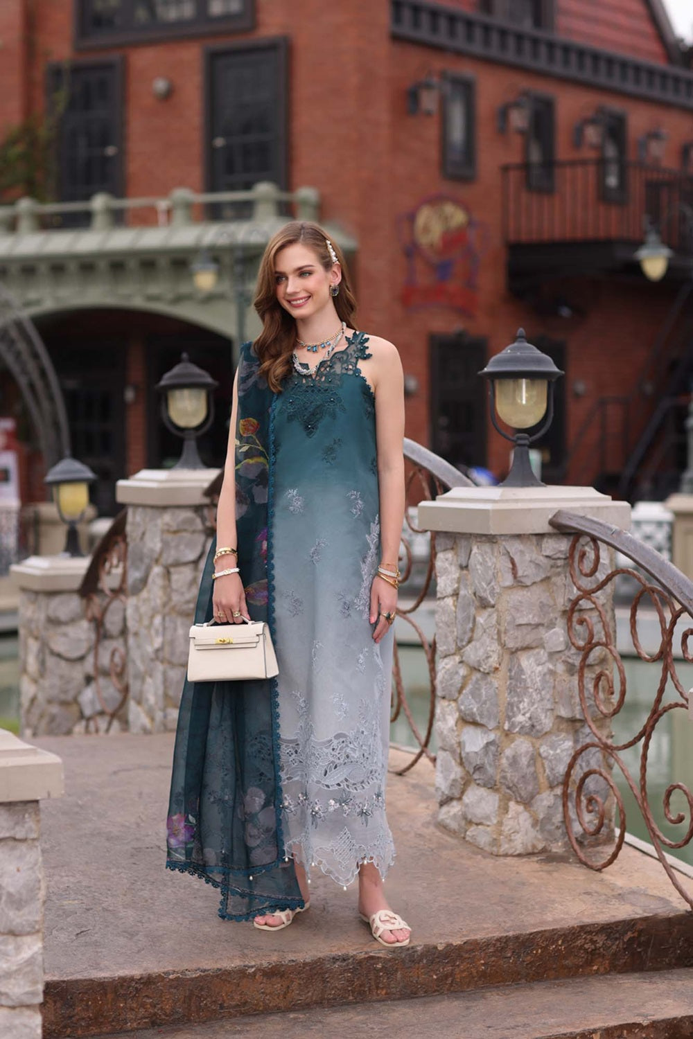 Ladies Embroidered Teal Lawn Shalwar Kameez Online in UK USA Canada