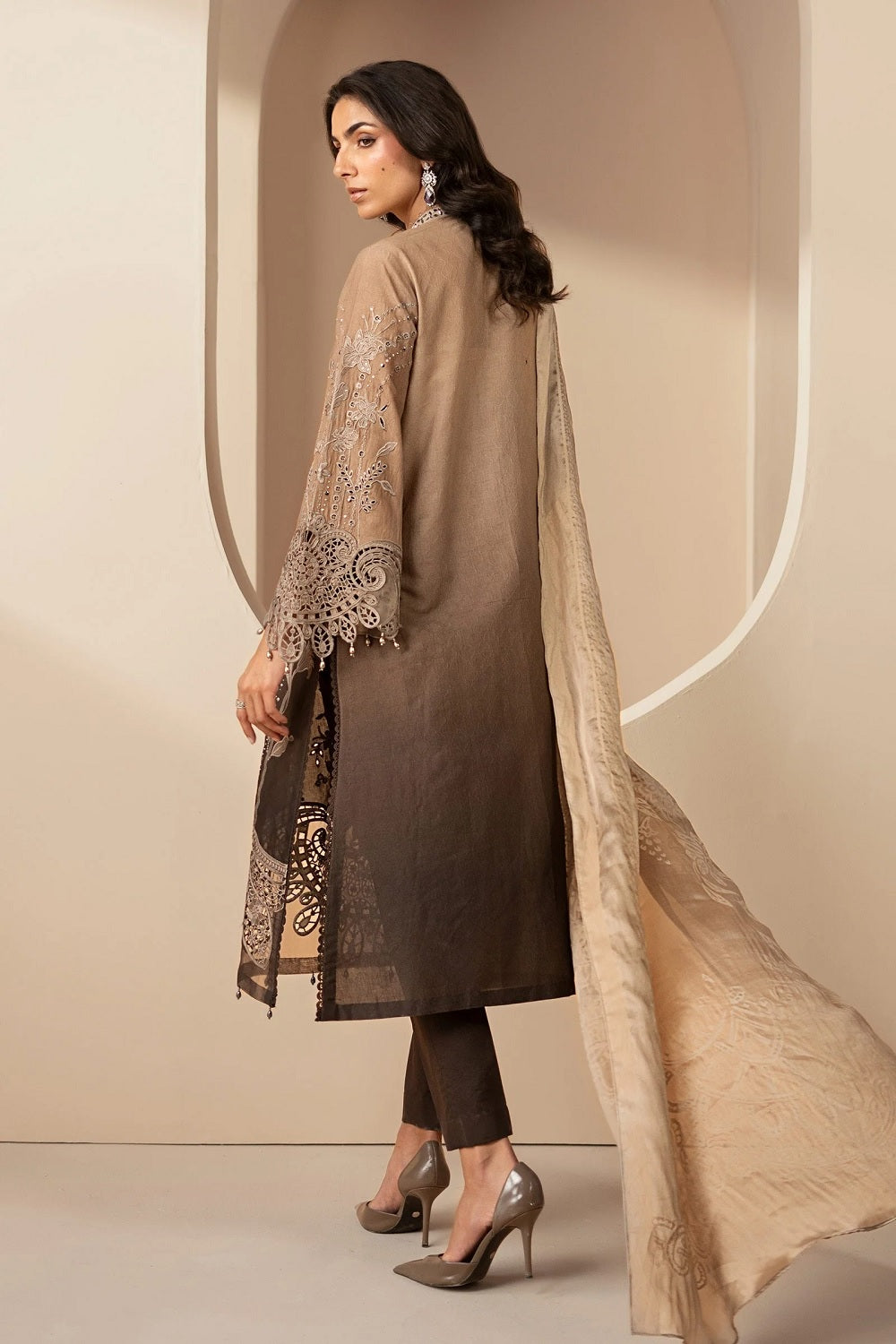 Ladies Floral Print Chikankari Lawn Dress Material Online in UK USA Canada