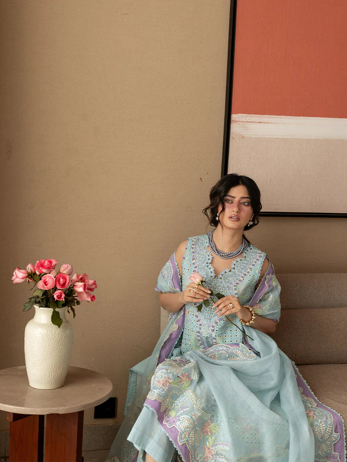 Ladies Seagreen Lawn Unstitched Suit Online in UK USA Canada