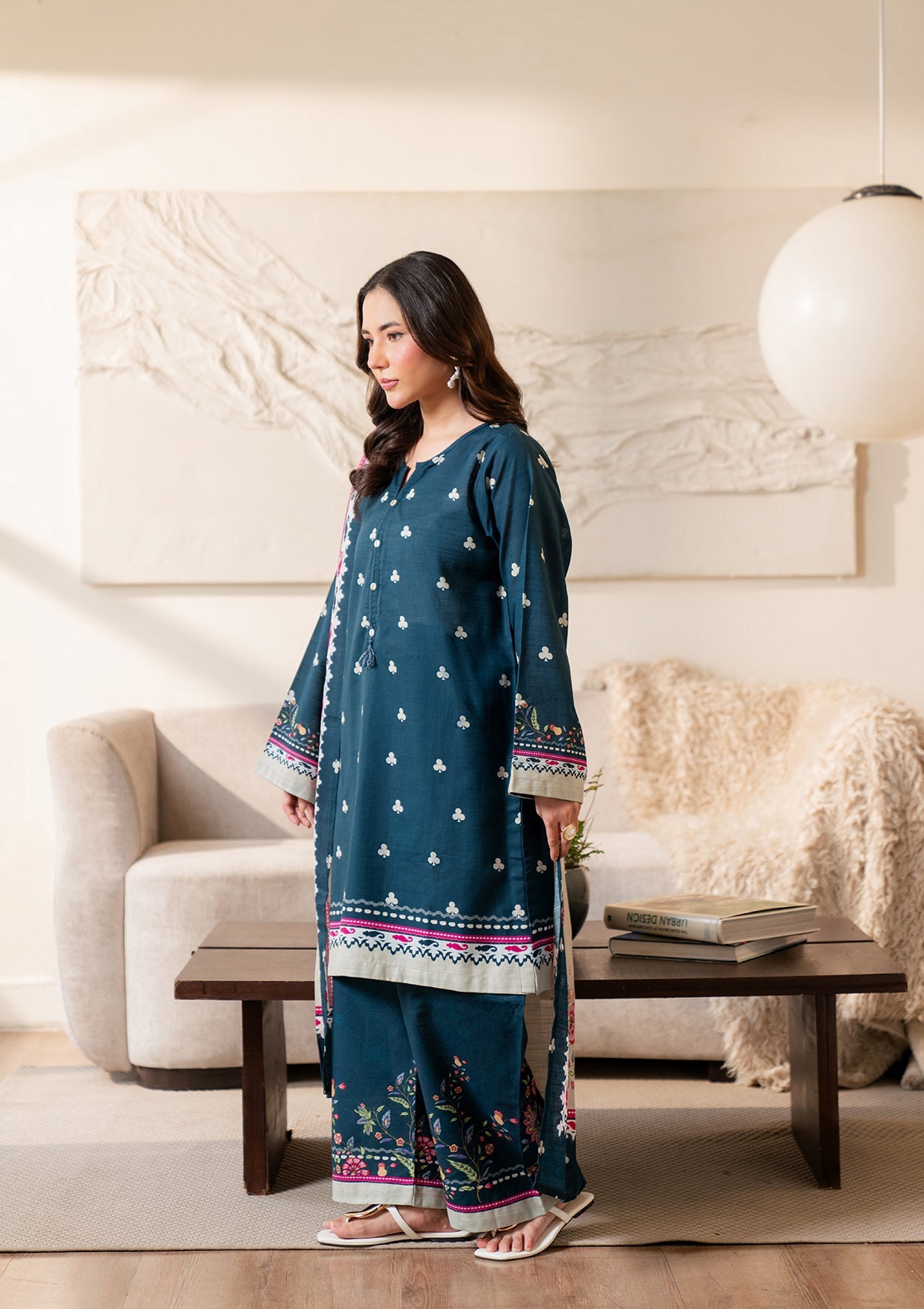 Ladies Winter Khaddar Printed Pakistani Suit Online in UK USA Canada