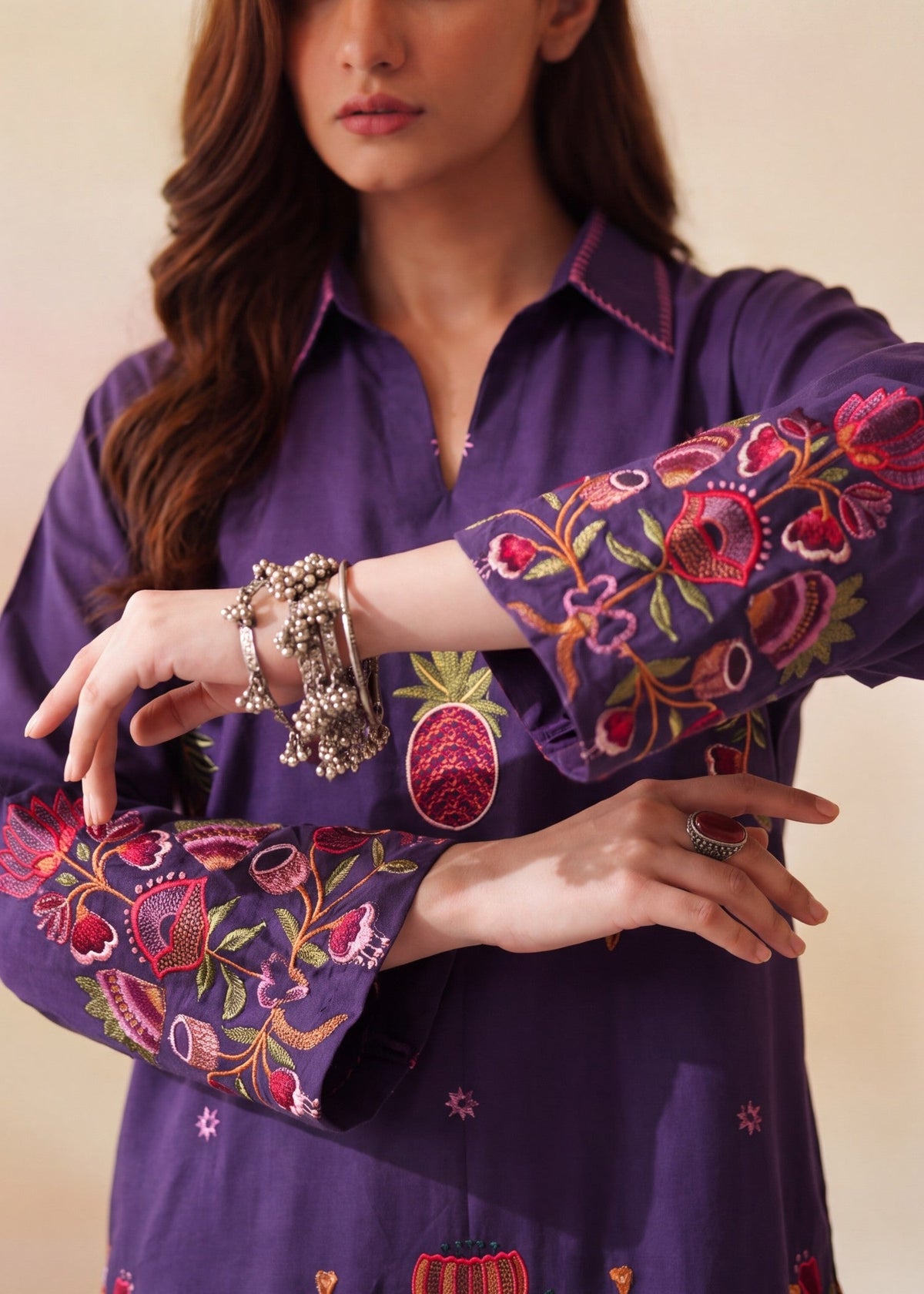 Ladies Winter Wear Dhanak Kurta Set Online in Dubai UAE Abudhabi Ajman Sharjah