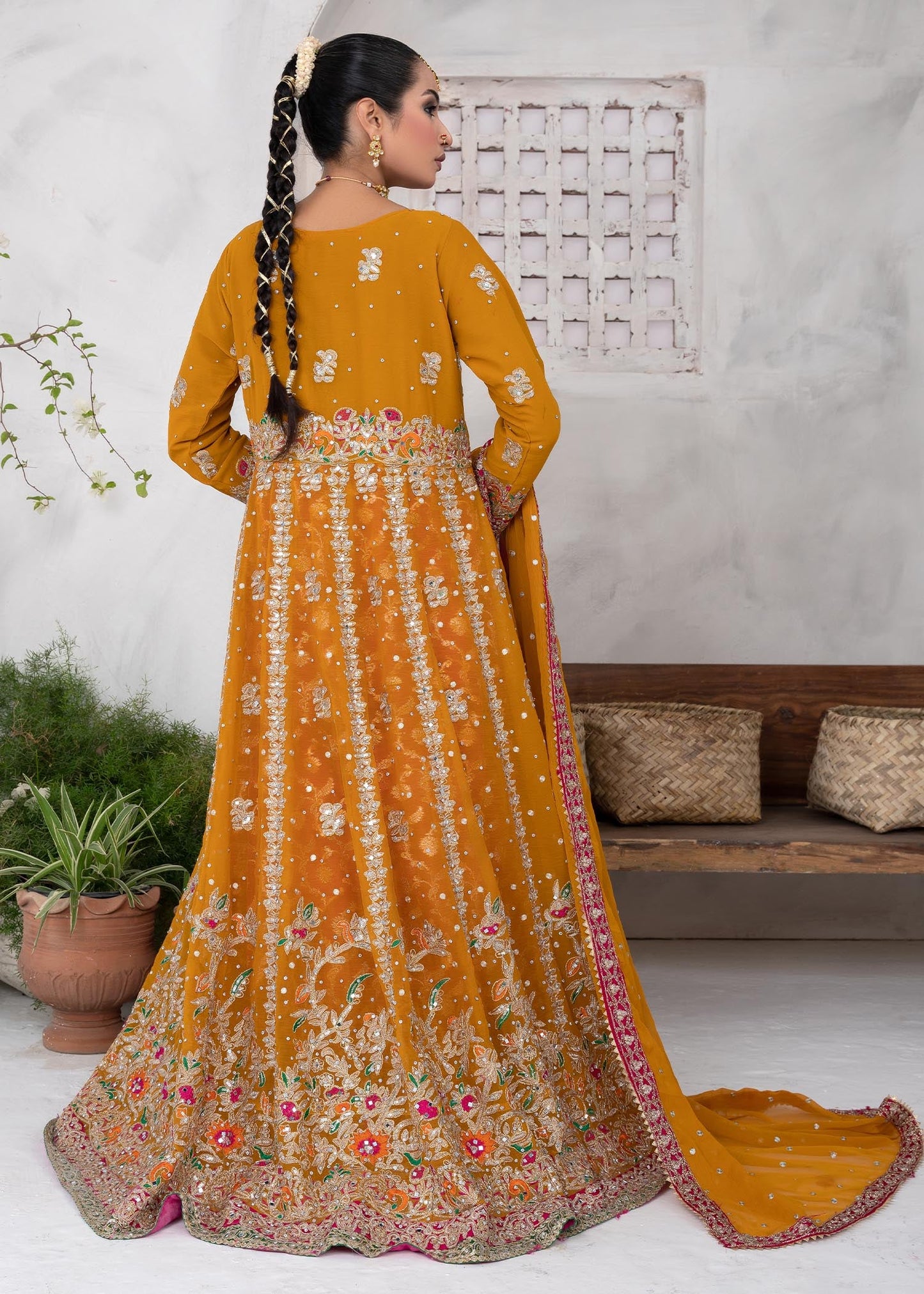 Latest Pakistani Embellished Chiffon Dress Online in UK USA Canada