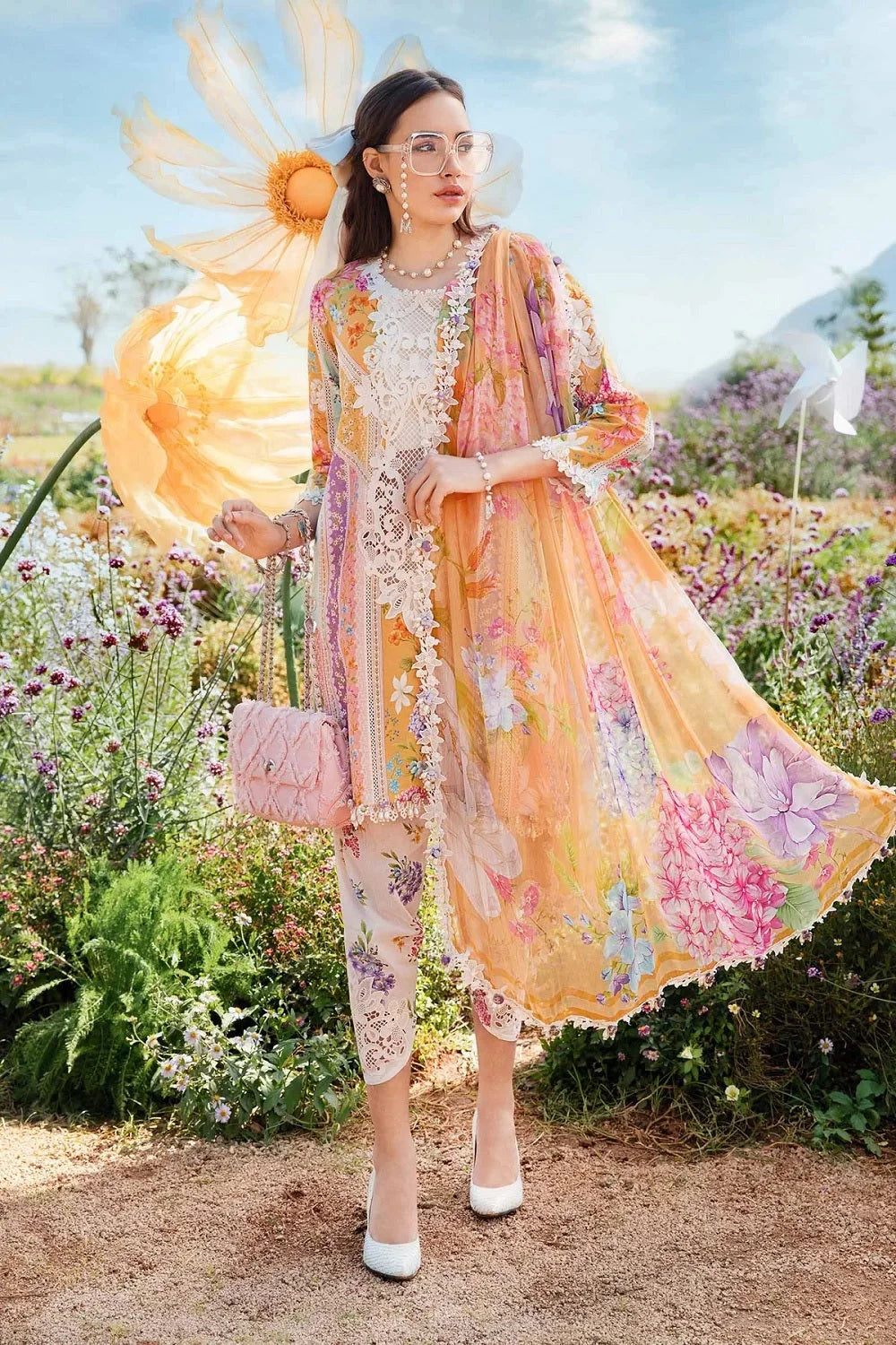 sachin and babi light blue dress All-Over Print Embroidered EID Lawn Suit with 4-Side Emb. Chiffon Dupatta   Best Price Online in Pakistan