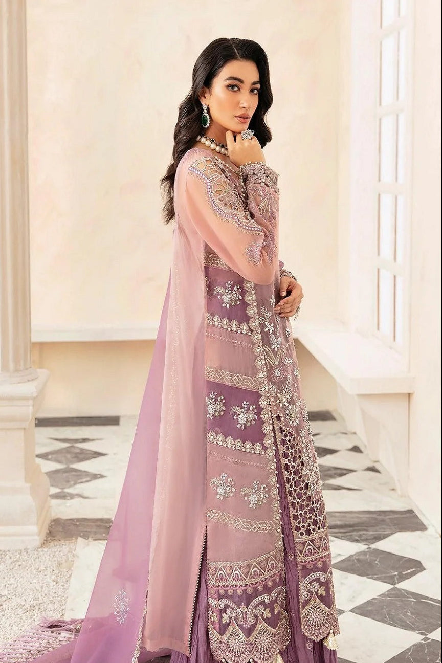 Purple Handmade Pure Organza Suit