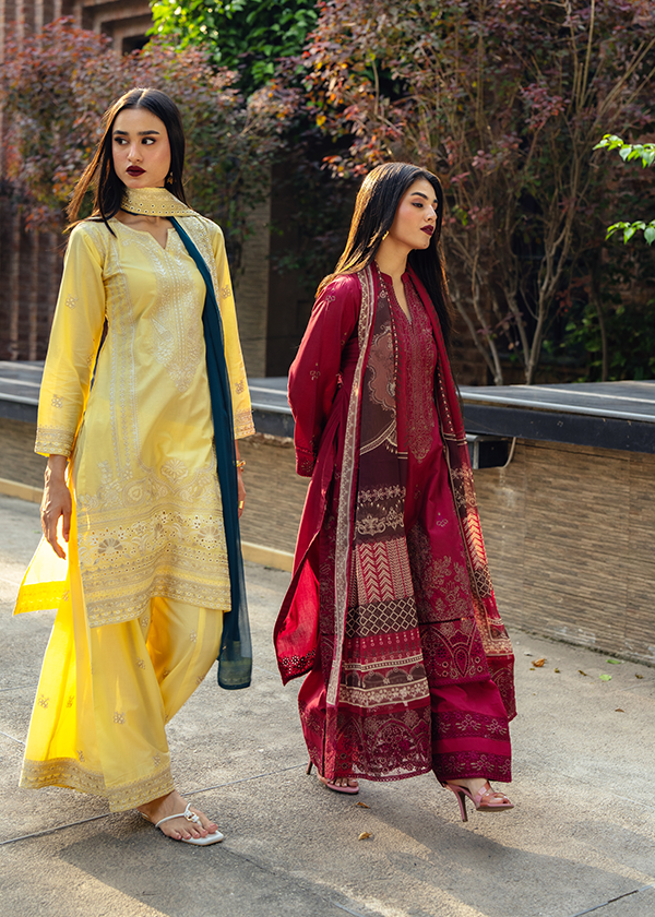 Lemon Lawn Unstitched Dress Material Online in KSA Riyadh Saudi Arabia Oman Bahrain Qatar