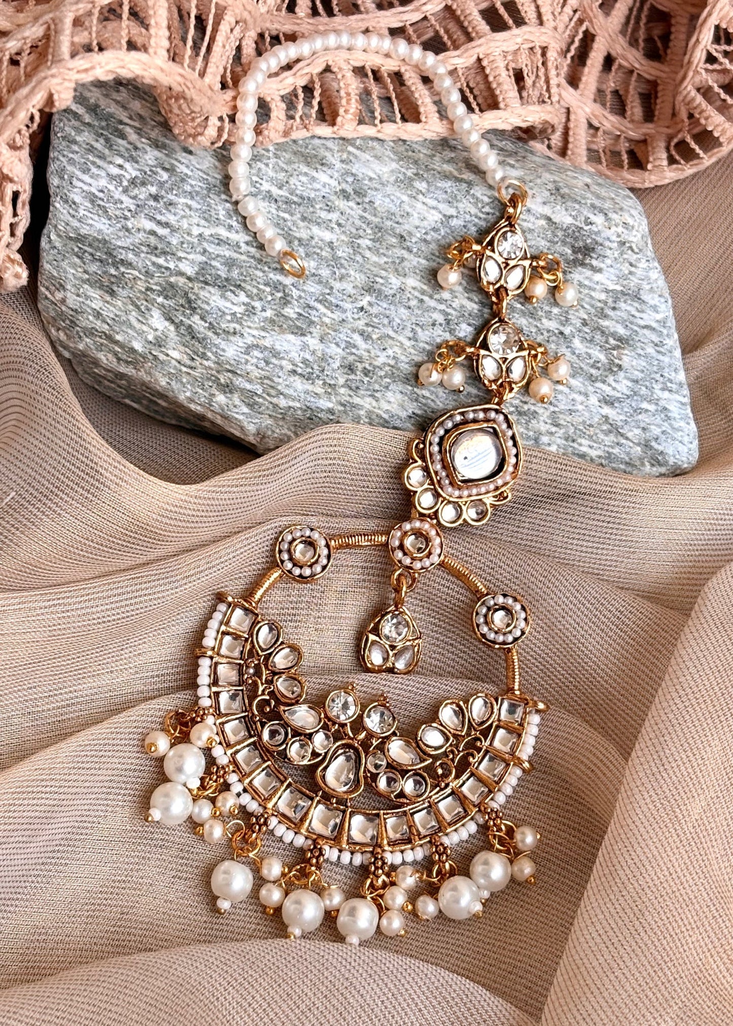 Lightweight Gold Earrings and Tikka Set Online in UK USA Canada
