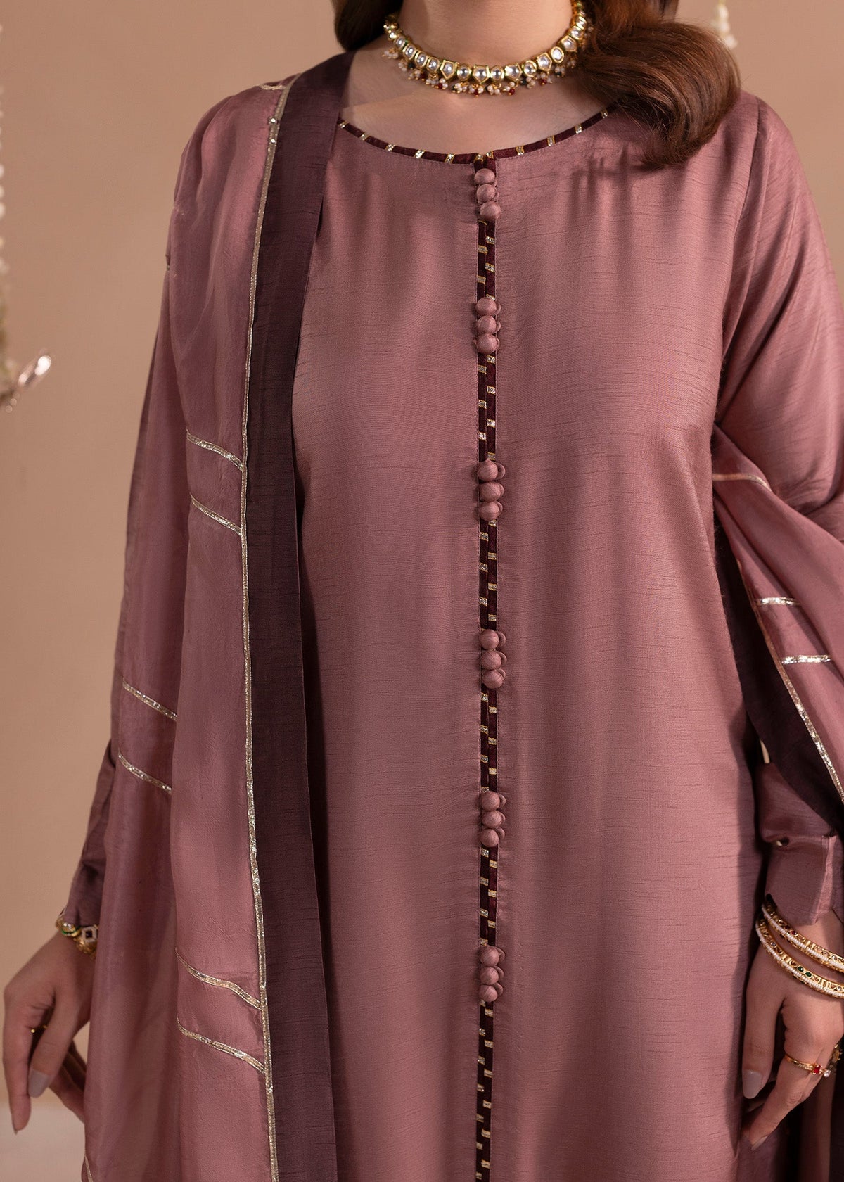 Mauve Embellished Raw Silk Sharara Pakistani Clothes Online in KSA Riyadh Saudi Arabia Oman Bahrain Qatar