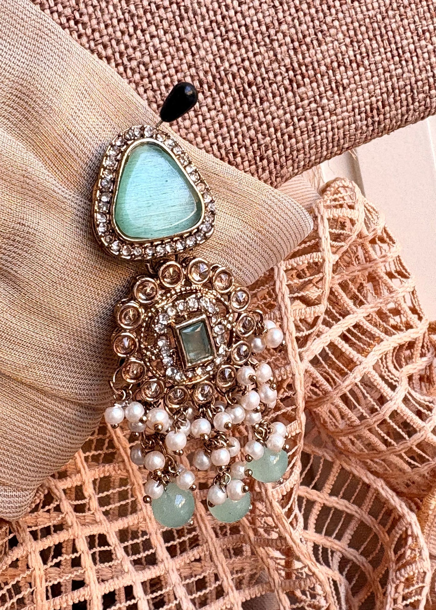 Mint Green Ziraya Jewellery Set Online in UK USA Canada