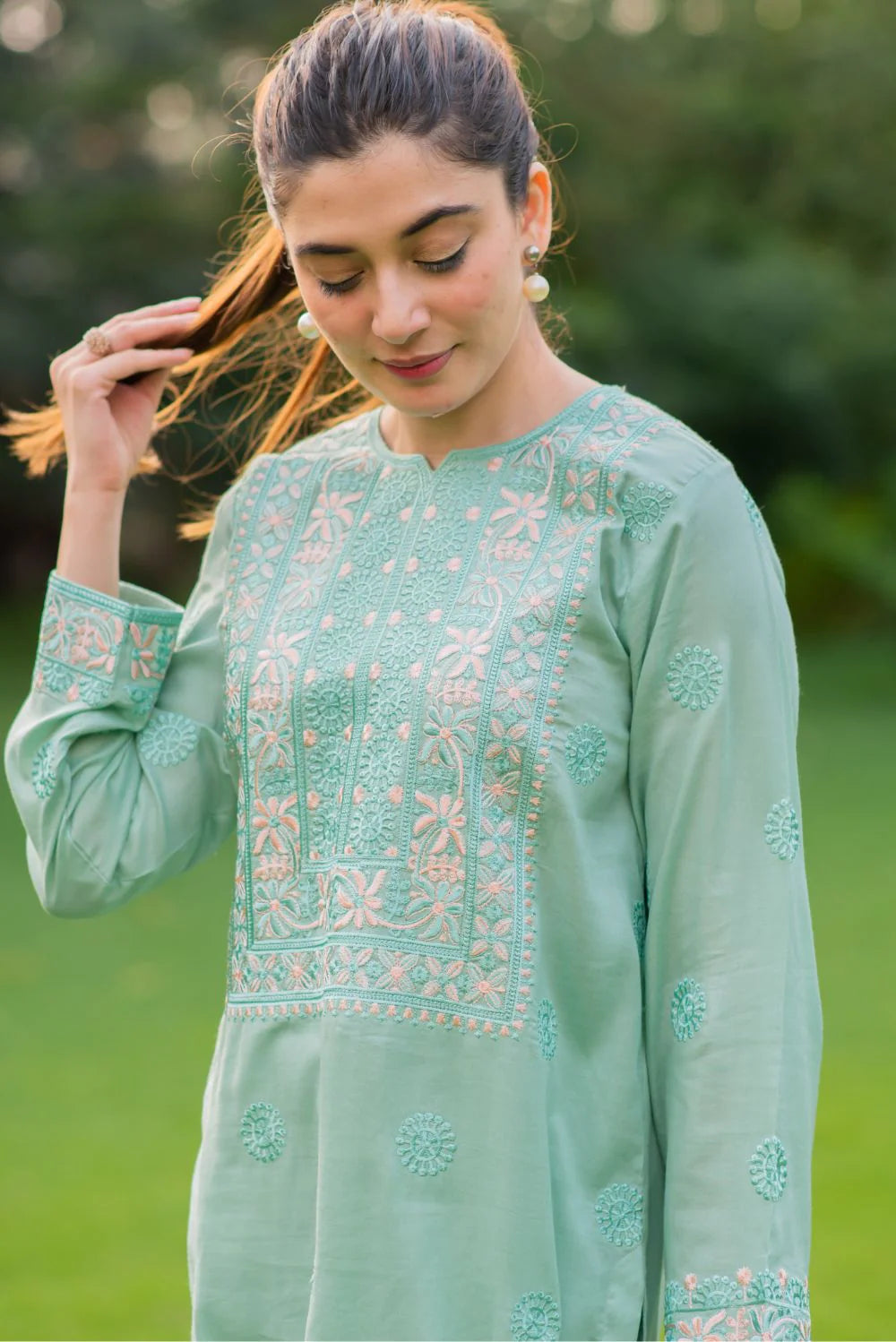 Mint Green Kurta with Straight Pants