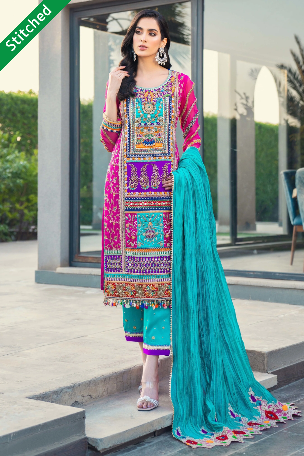 Hand Embroidered Pure Banarsi & Resham Mesuri Suit