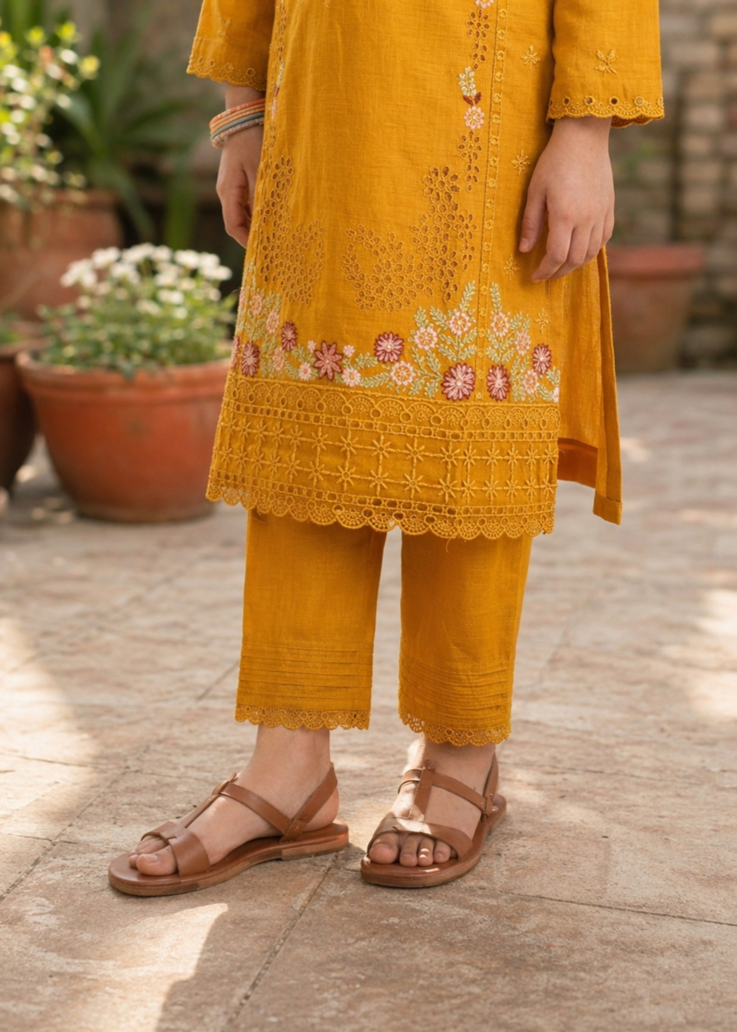 Mustard Daily Wear Kurta Set Online in Sri Lanka India Australia