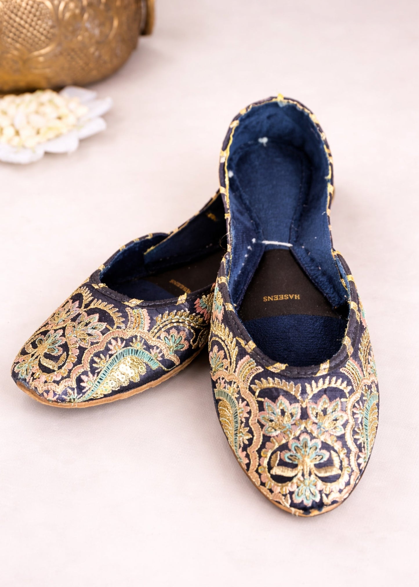 Pakistani Blue Velvet Khussa for Women Online in Sri Lanka India Australia