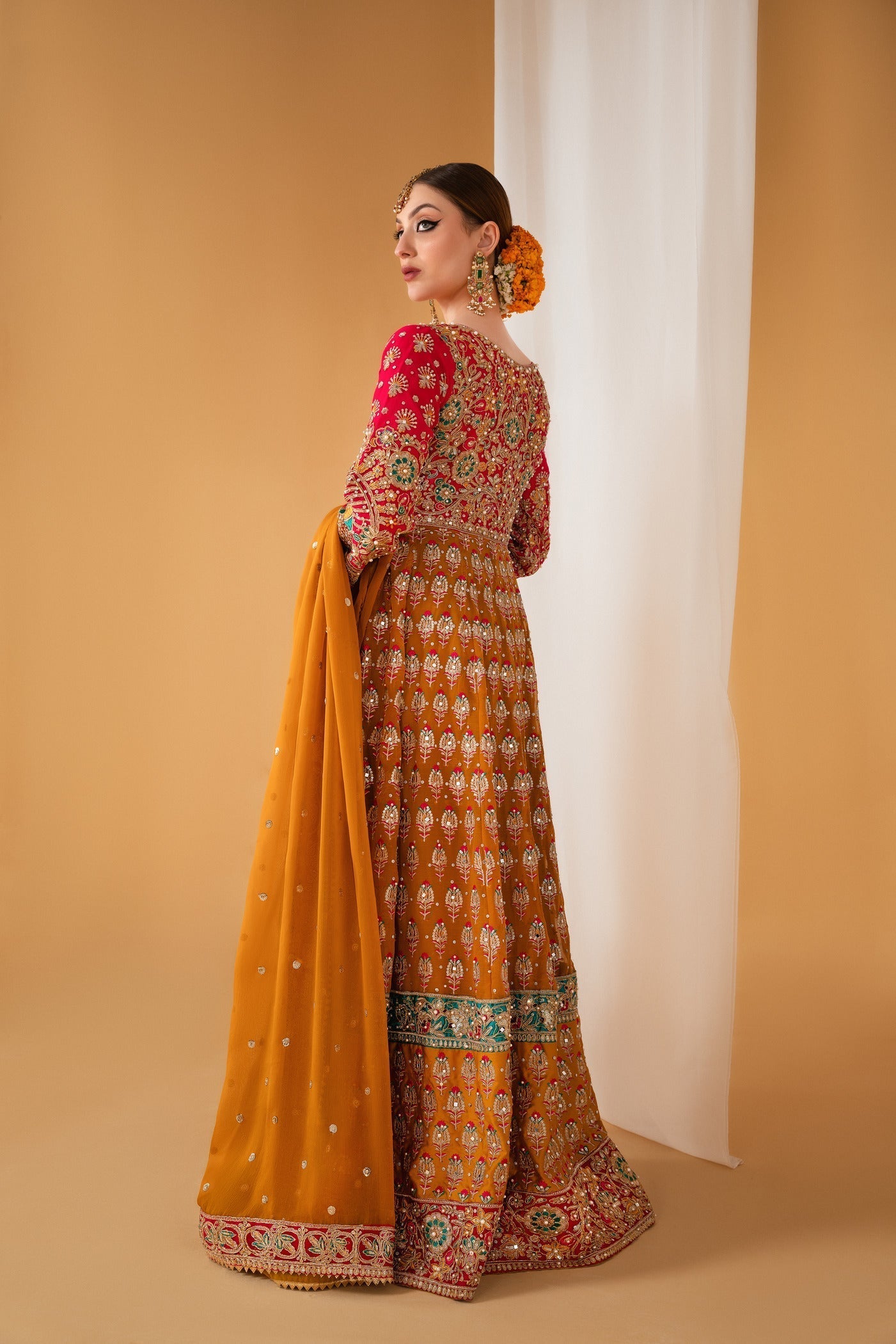 Pakistani Designer Multi Chiffon Anarkali Maxi Online in UK USA Canada