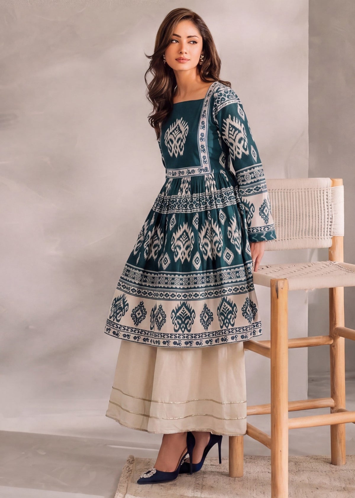 Pakistani Embellished Lawn Sharara Online in Dubai UAE Abudhabi Ajman Sharjah