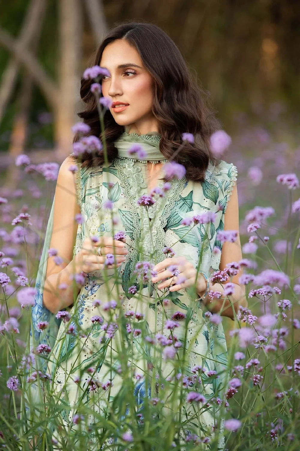 Dusty Green Chikankari Lawn Suit