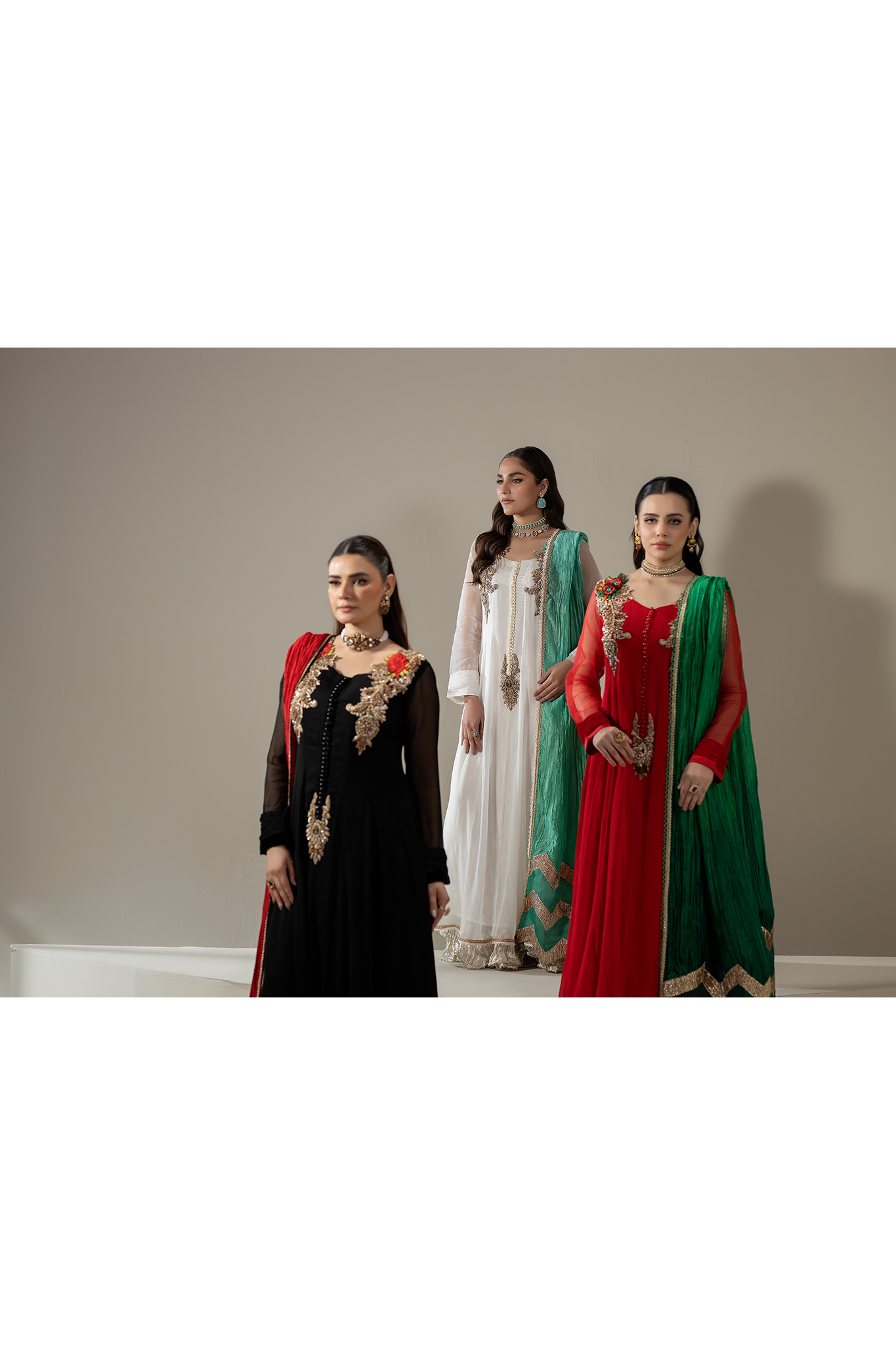 Hand Embroidered Pure Chiffon Sharara