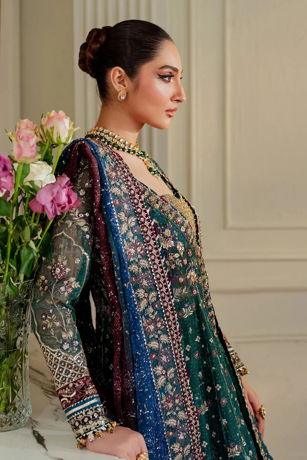 Pure Chiffon Maxi with Handmade Blouse