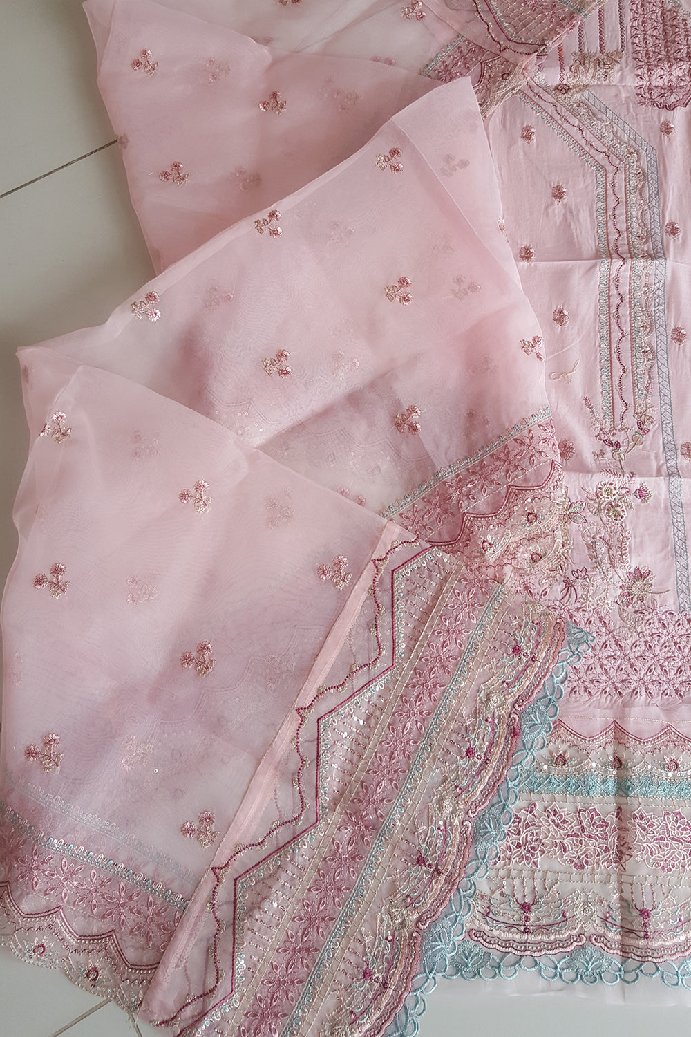 Pastel Pink Chikankari Lawn Suit