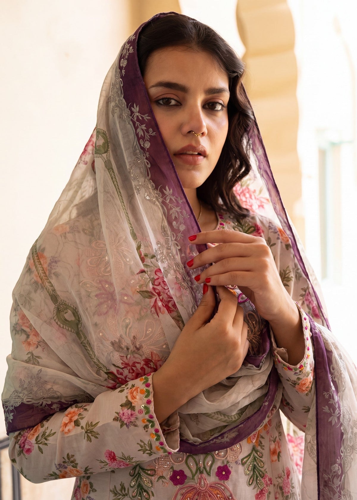 Pastel Pink Embroidered Lawn Pakistani Suit Online in Dubai DXB UAE Abudhabi Meena Bazaar