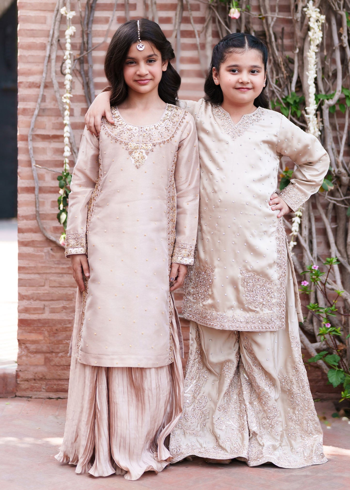 Pastel Pink Gold Detailing Lehenga Choli Online in Dubai UAE Abudhabi Ajman Sharjah