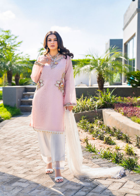 Readymade Pink Cotton Suit Size 48