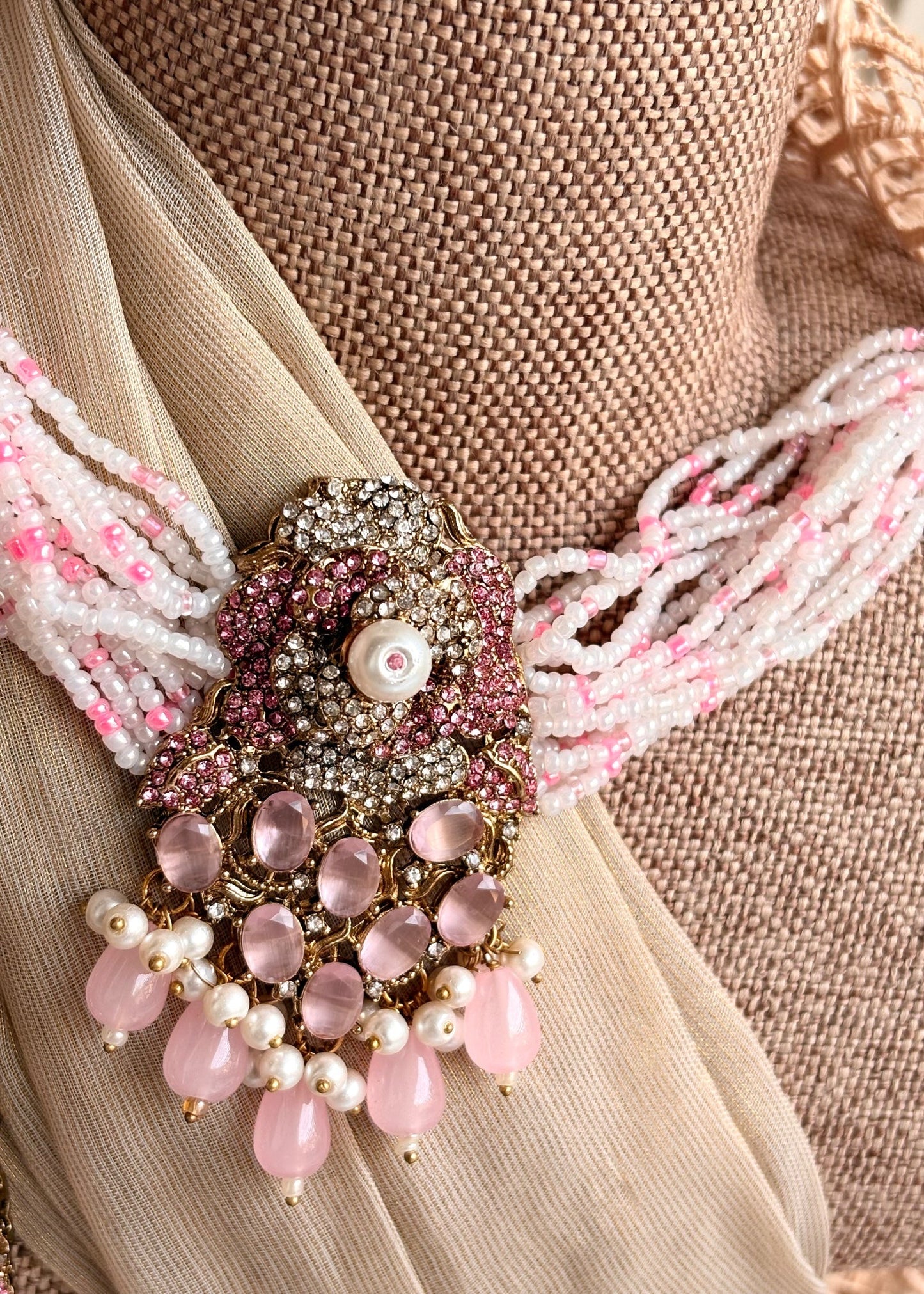 Pearl Gleam Pink Choker Set for Women Online in UK USA Canada