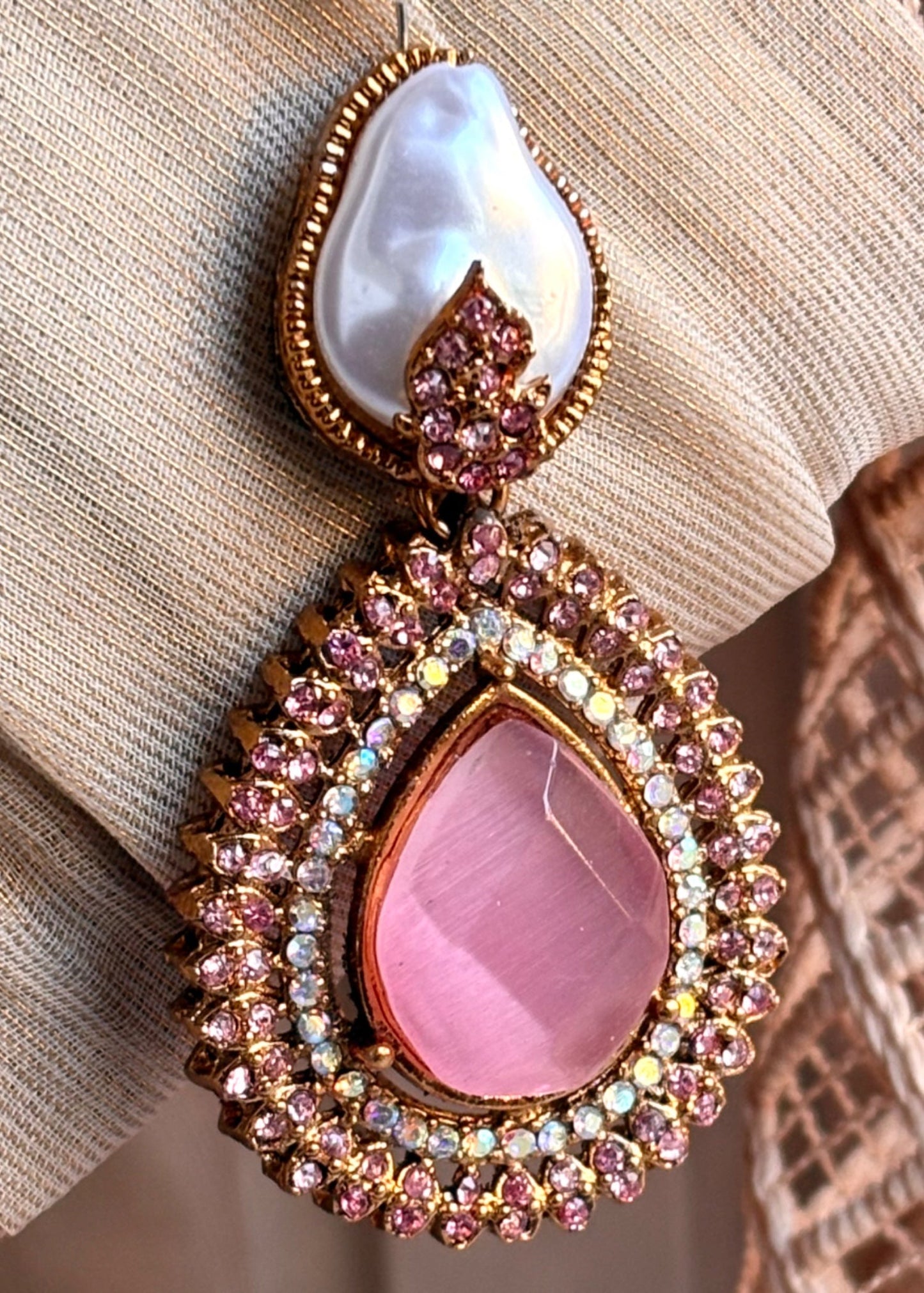 Pink Necklace Set Stone Work Online in UK USA Canada
