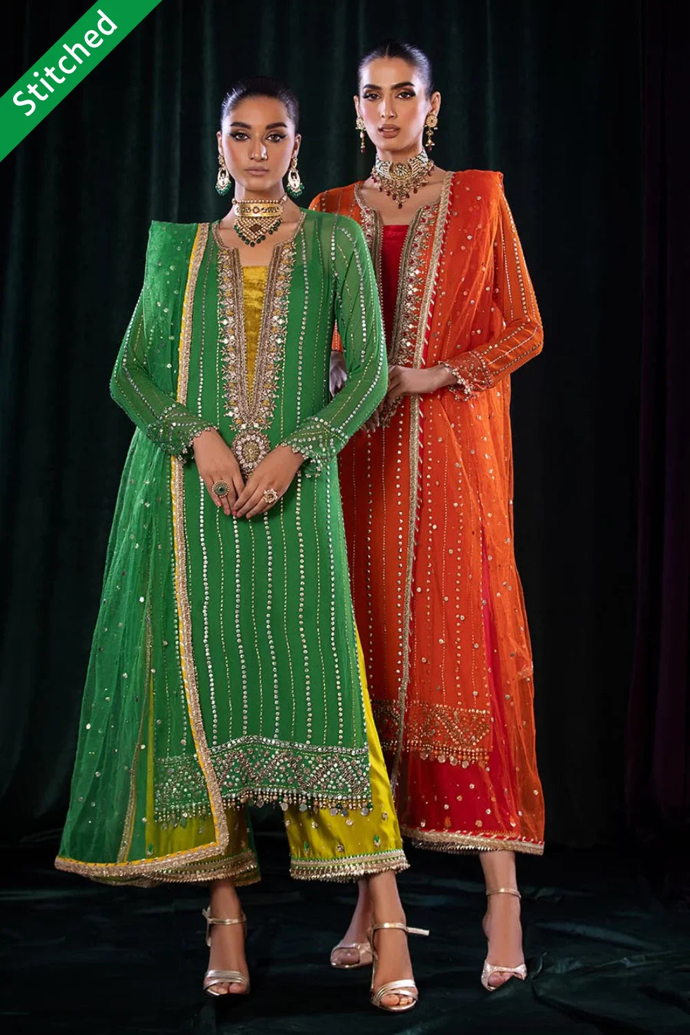 Hand Embroidered Pure Chiffon Suit