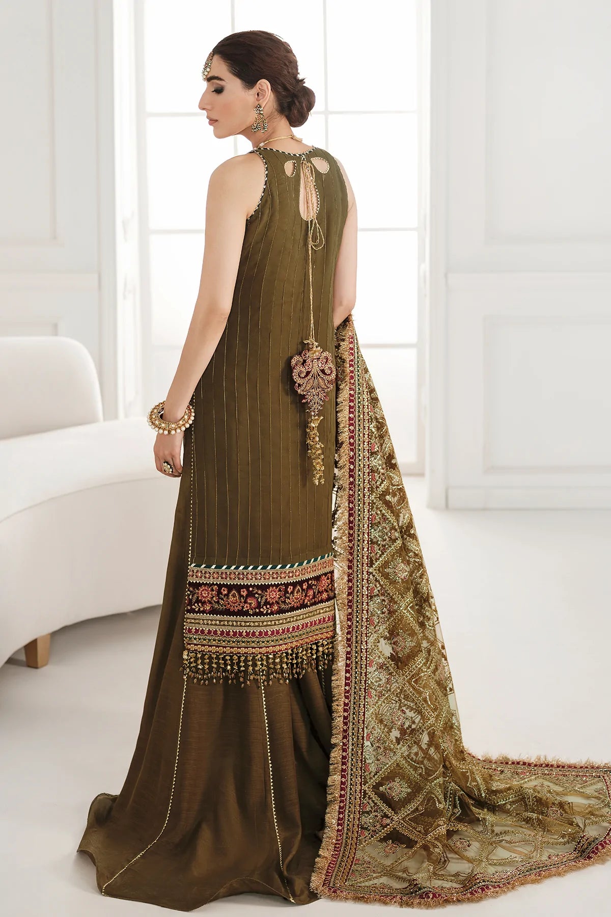Forest Green Pure Chiffon Suit
