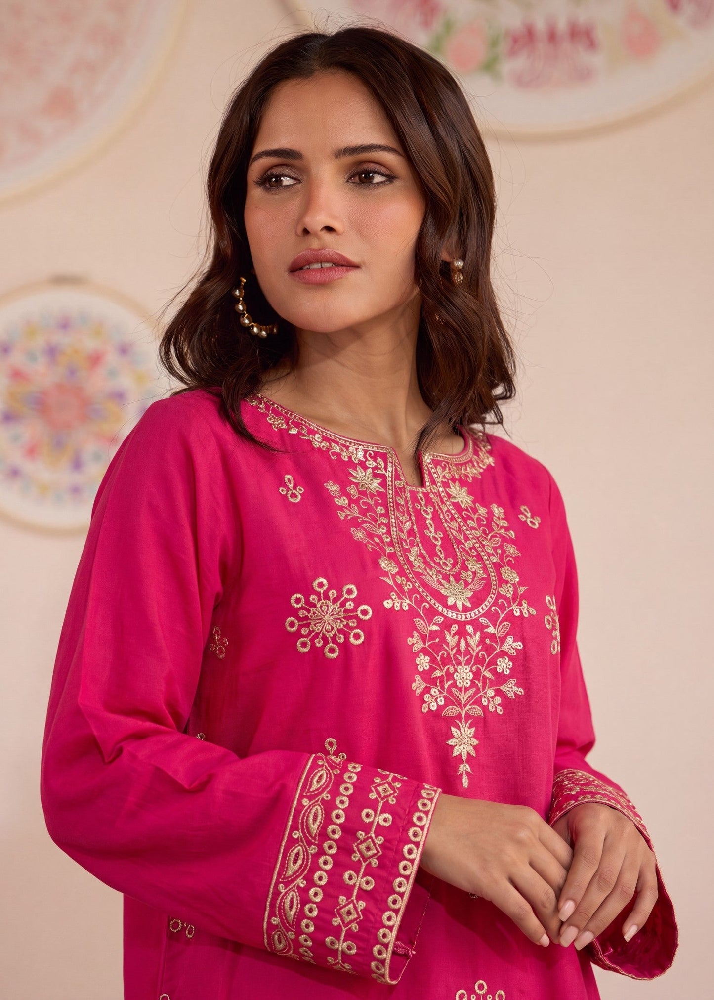 Raspberry Lawn Embroidered Suit for Women Online in Sri Lanka India Australia