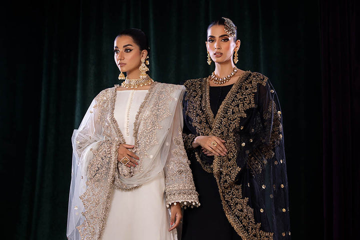 Hand Embroidered Chiffon Suit with Crushed Silk Sharara