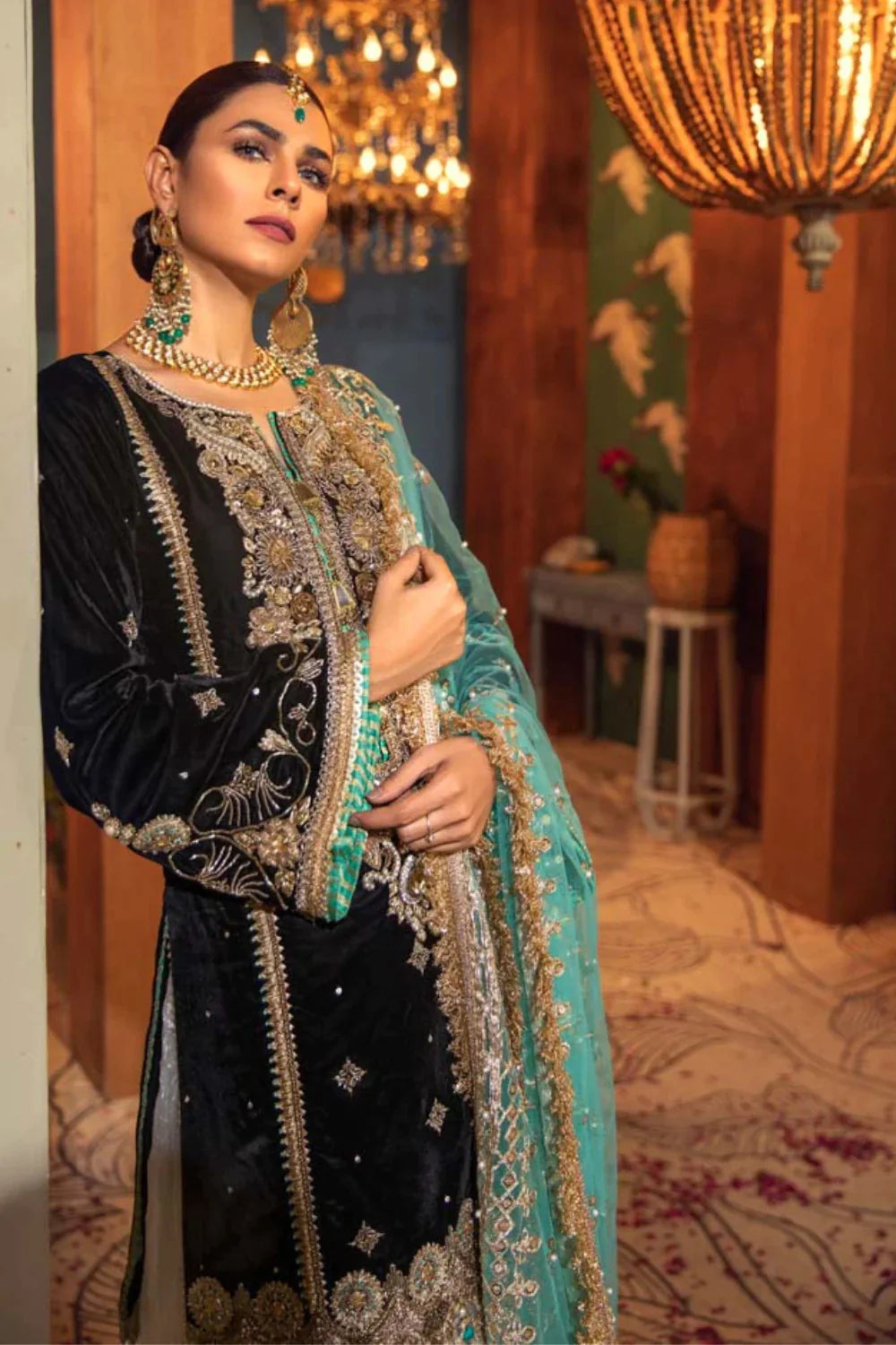 Readymade Black Velvet Sharara Size 40