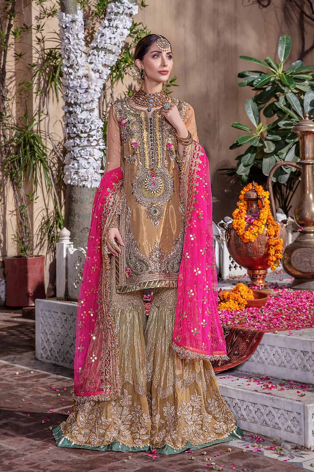 Buy Readymade Pure Maysuri Bridal Gharara Online in Dubai – SALWAR