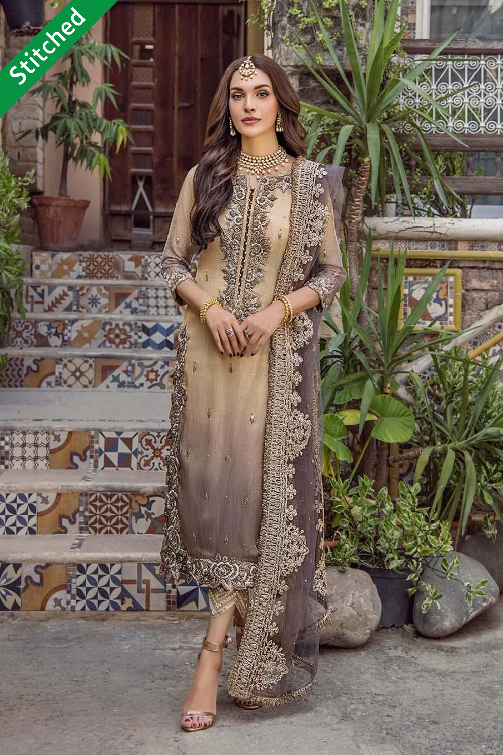 Hand Embroidered Pure Maysuri Suit