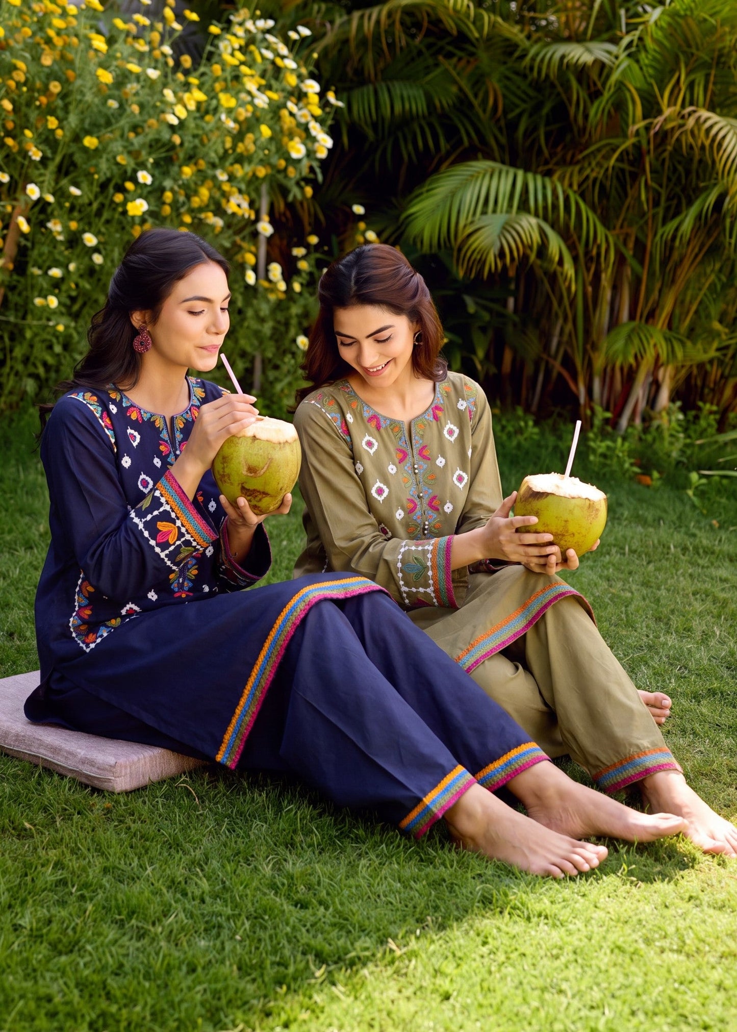 Sage Green Embroidered Lawn Salwar Kameez Online in Dubai UAE Abudhabi Ajman Sharjah