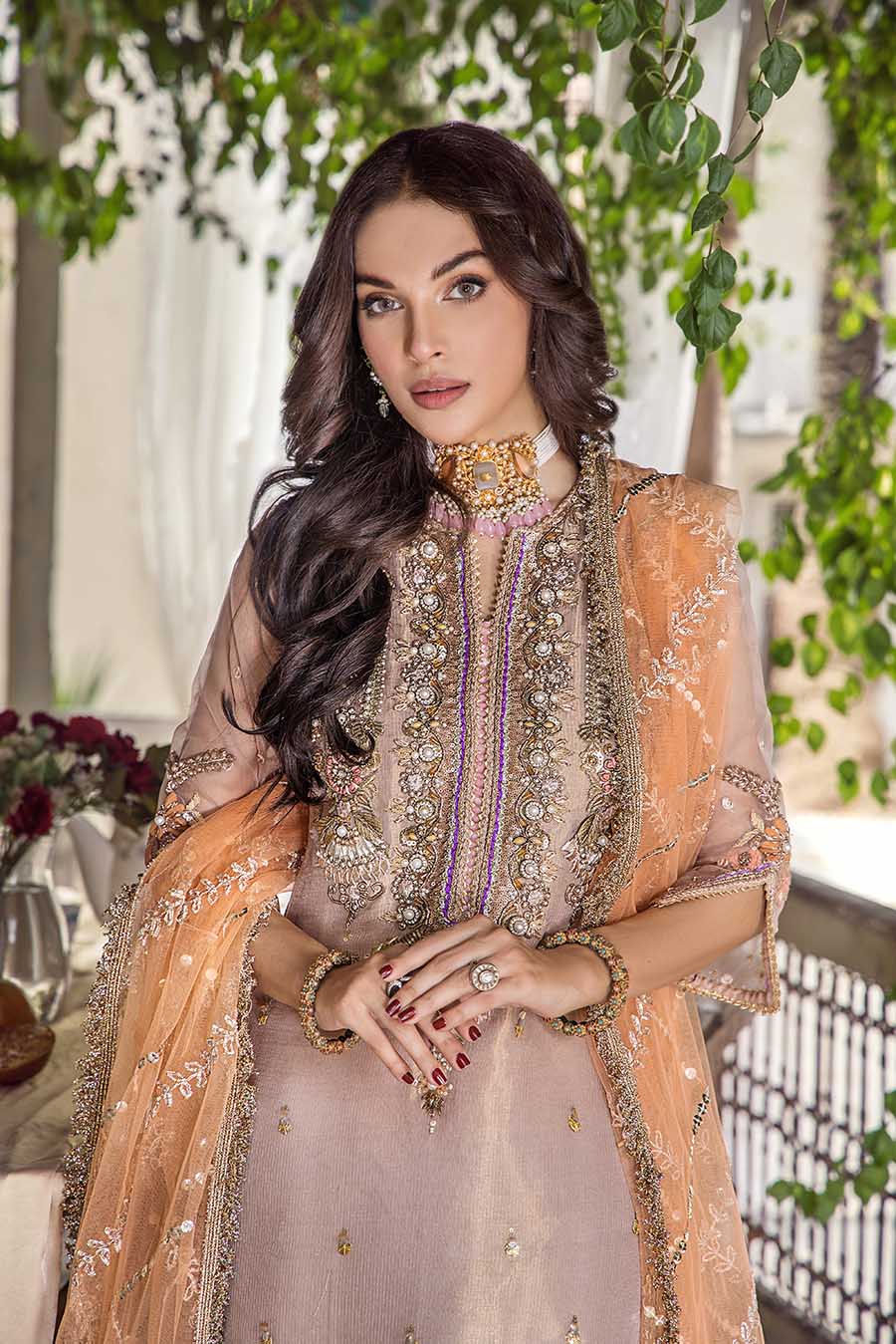 Hand Embroidered Pure Maysuri Sharara