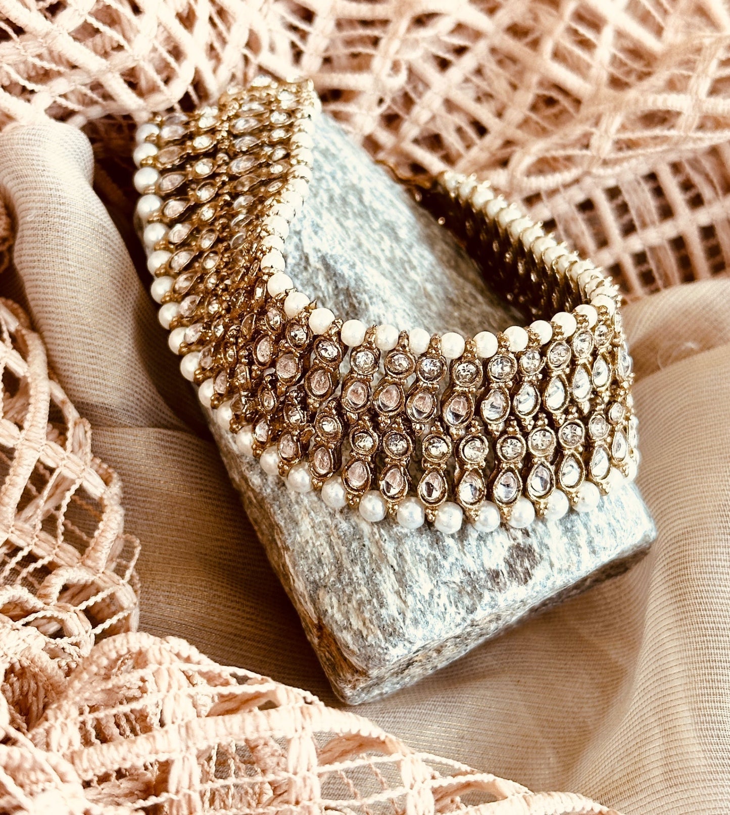 Stone Work Beaded Anklet Online in UK USA Canada
