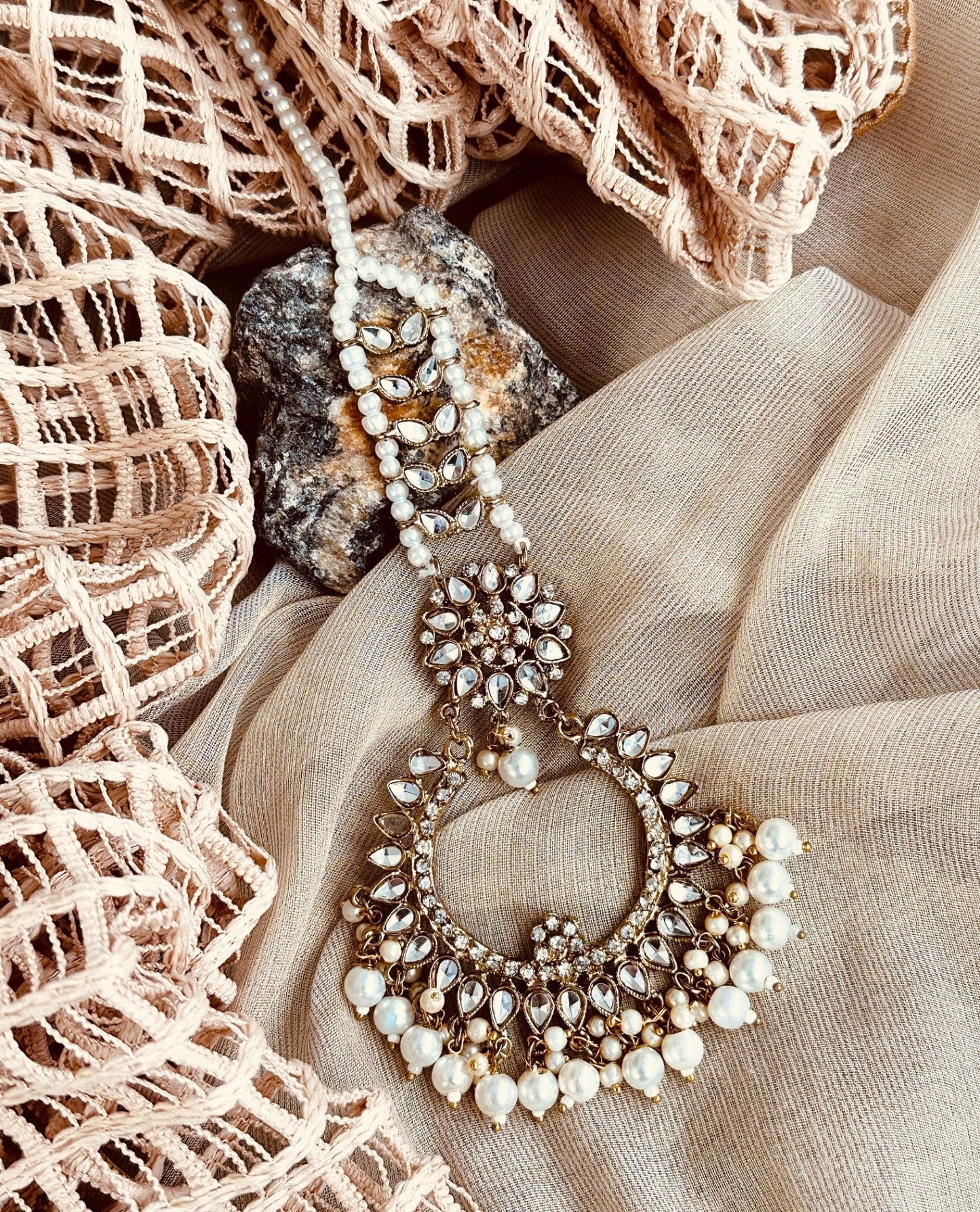 Stone Work Copper Earrings Tikka Online in UK USA Canada