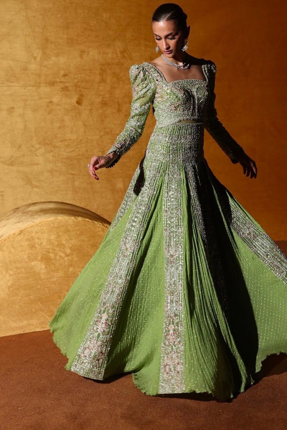 lime green pakistani dress Pakistani light green dress