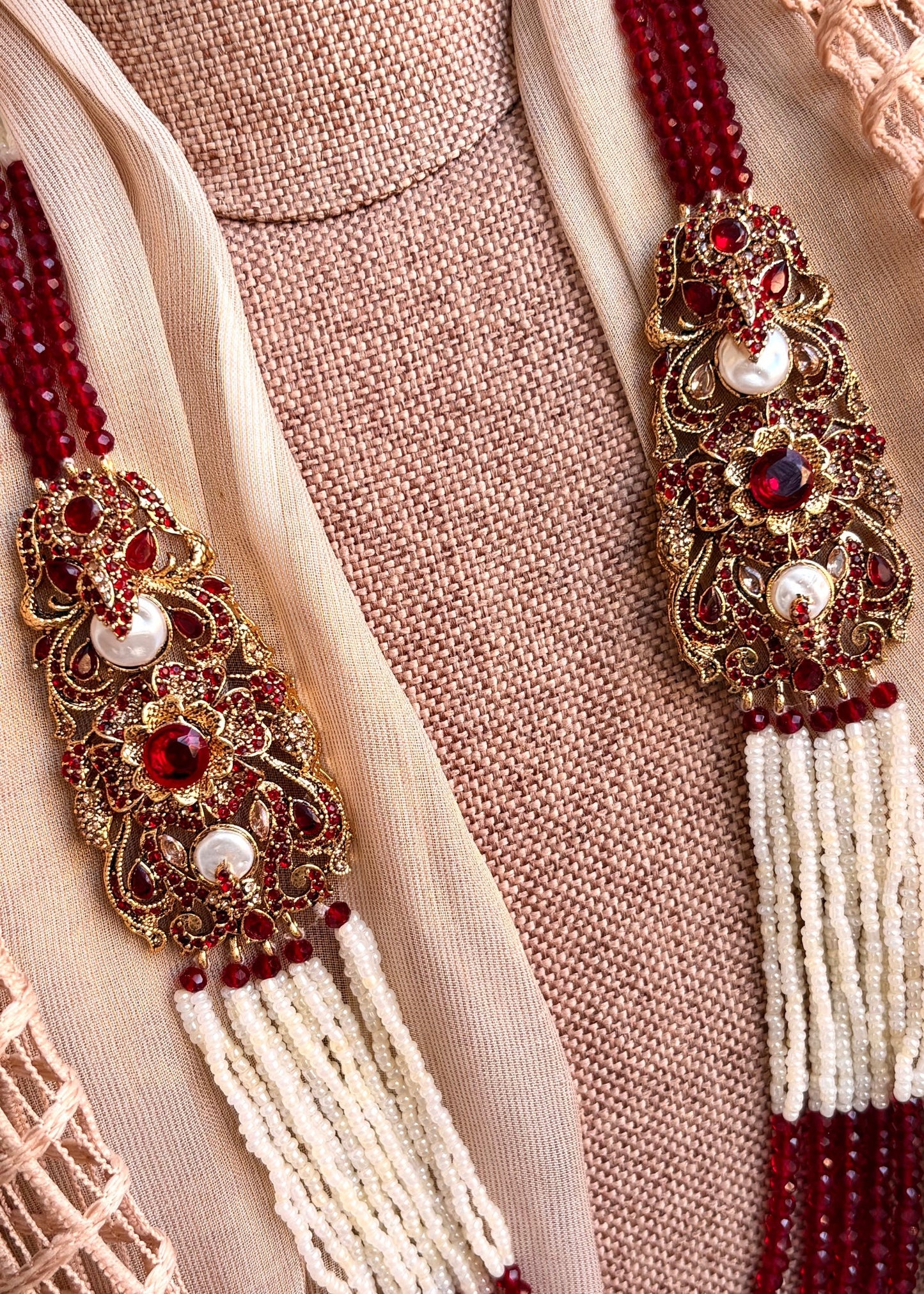 Traditional Maroon Kundan Style Jewellery Set Online in UK USA Canada