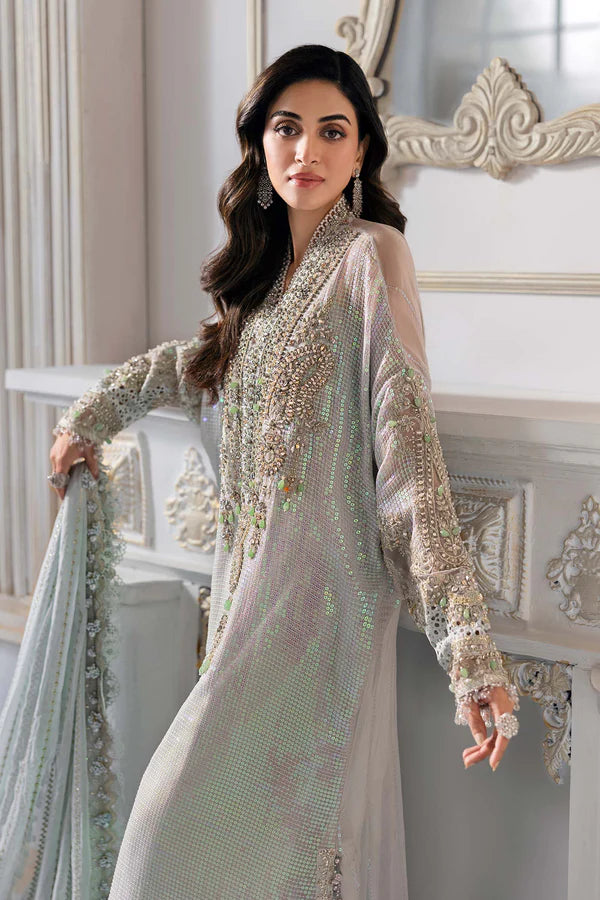 Unstitched Chiffon Dress Material Seagreen Online in UK USA Canada