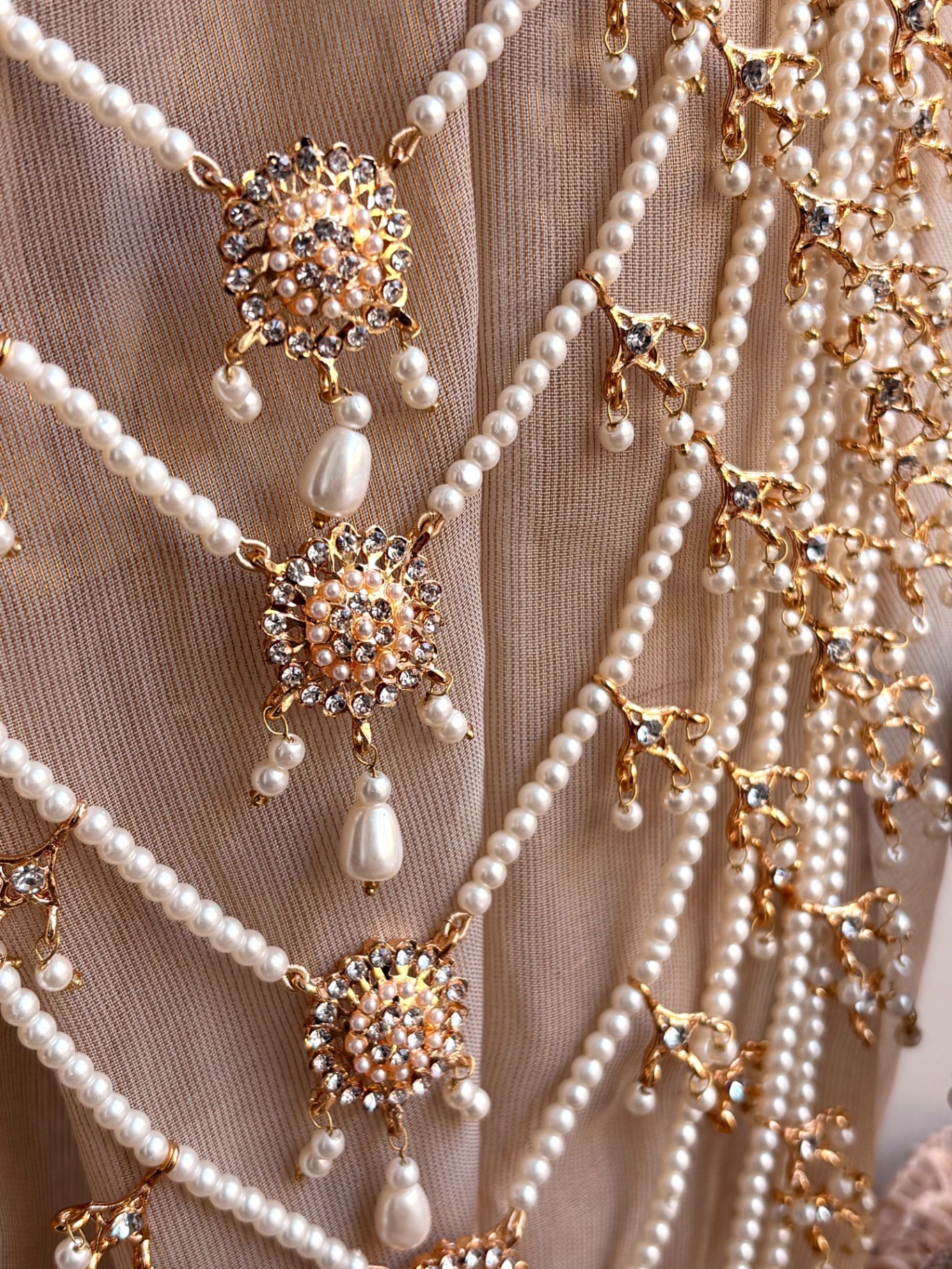 White Gold Plated Bridal Malaa Set Online in UK USA Canada