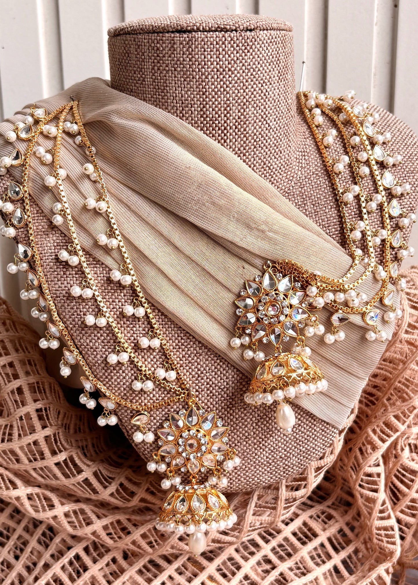 White Kundan Style Bridal Necklace Online in UK USA Canada