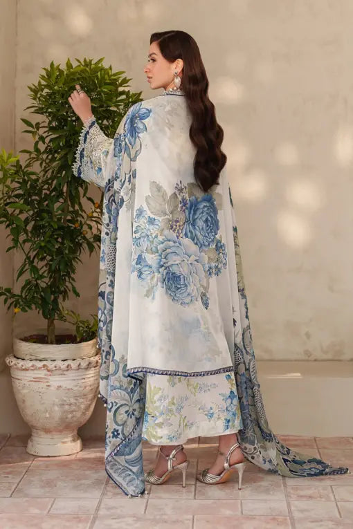 White Lawn Unstitched Salwar Kameez Online in Sri Lanka India Australia