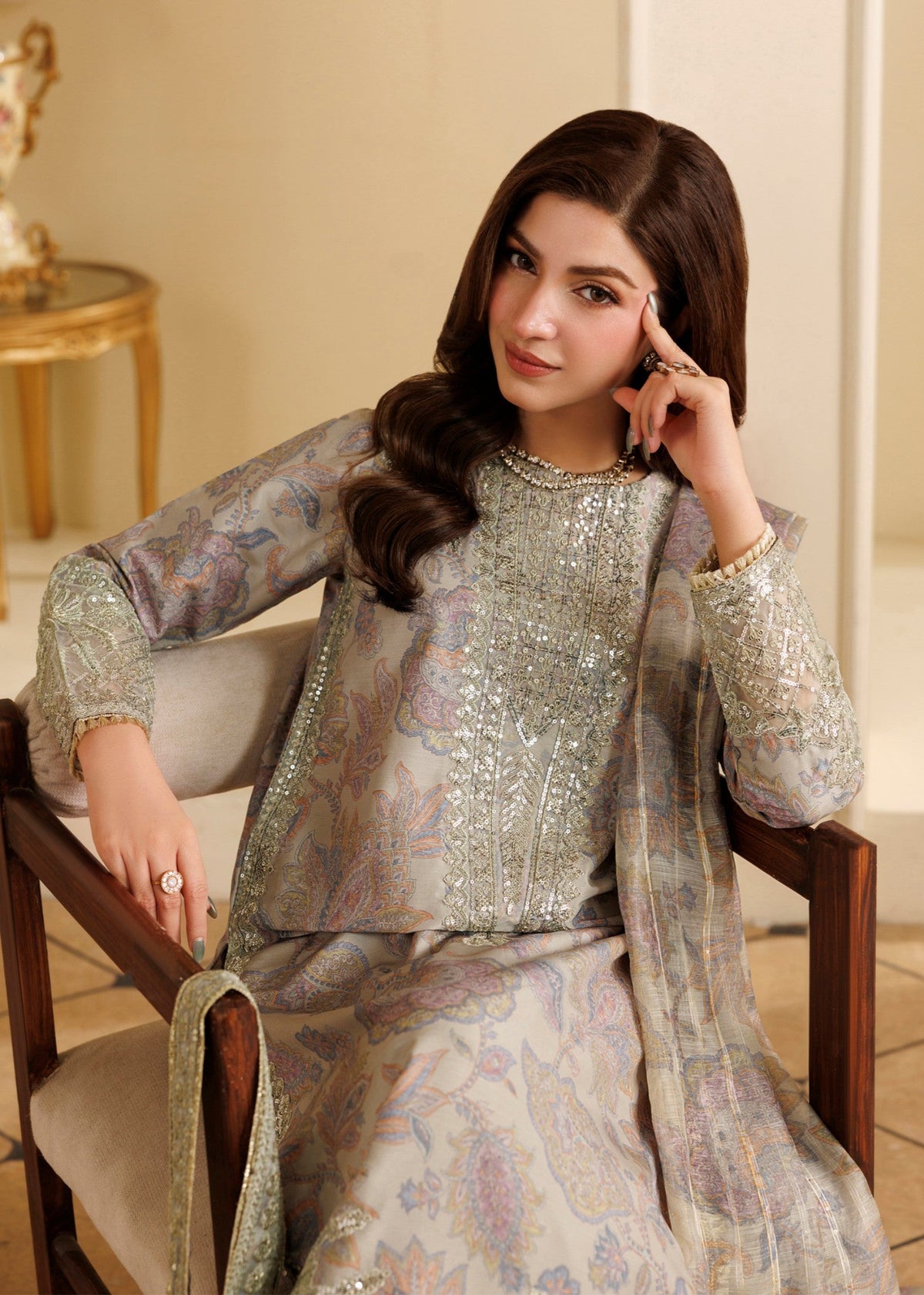 Winter Wear Mint Green Embroidered Salwar Kameez Online in KSA Riyadh Saudi Arabia Oman Bahrain Qatar