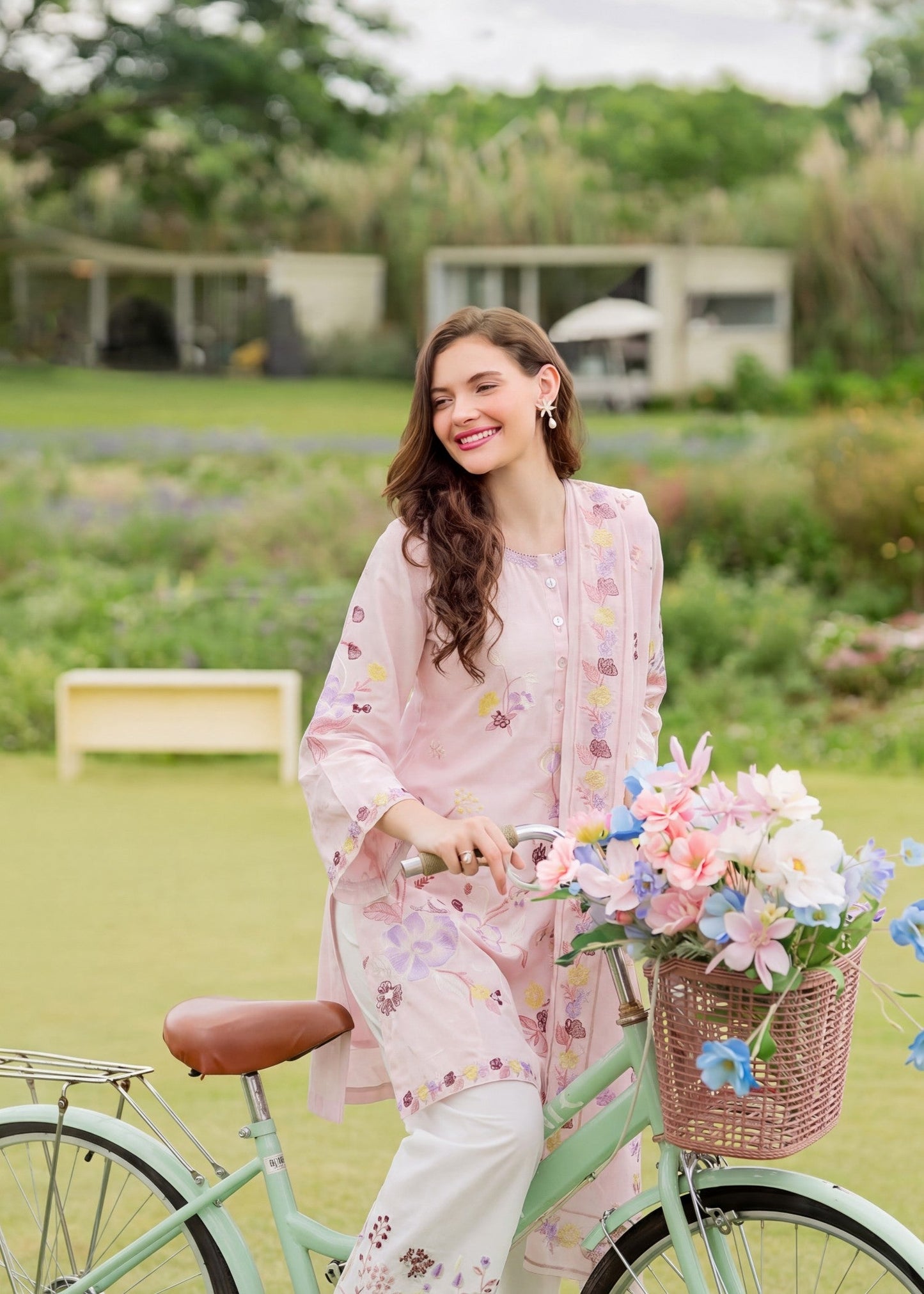 Women Embroidered Blush Pink Lawn Salwar Kameez Online in Dubai UAE Abudhabi Ajman Sharjah