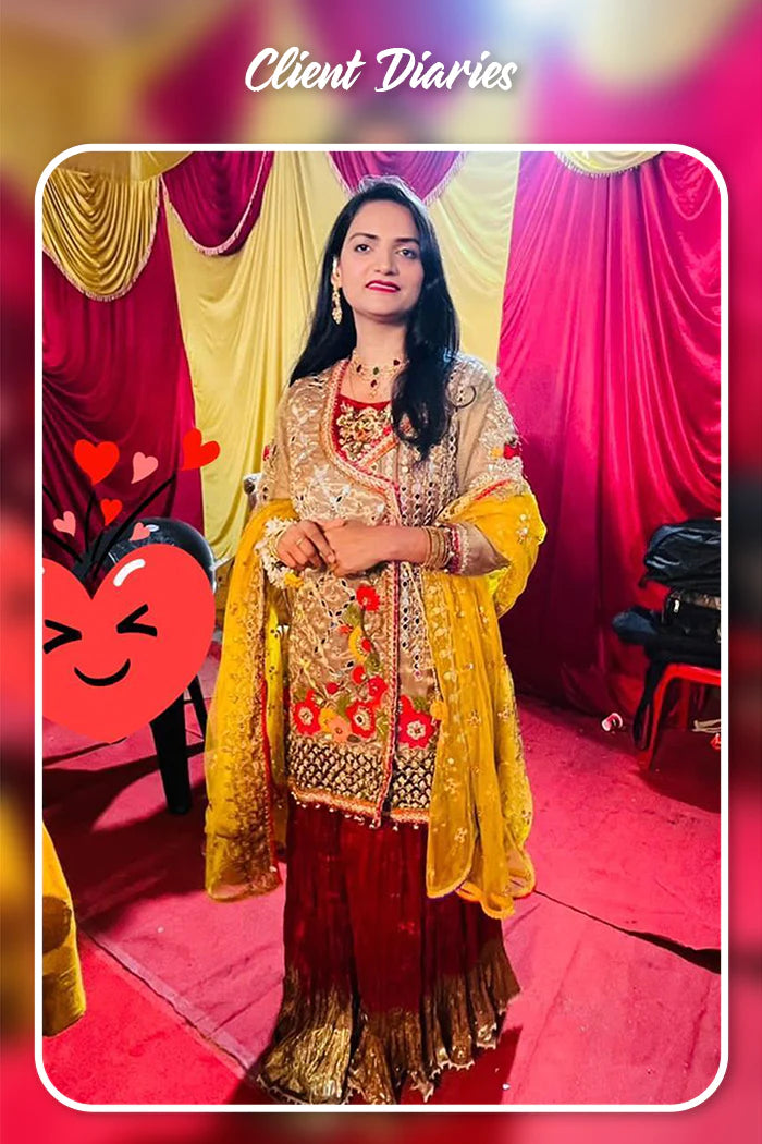 Red Readymade Maysuri Sharara