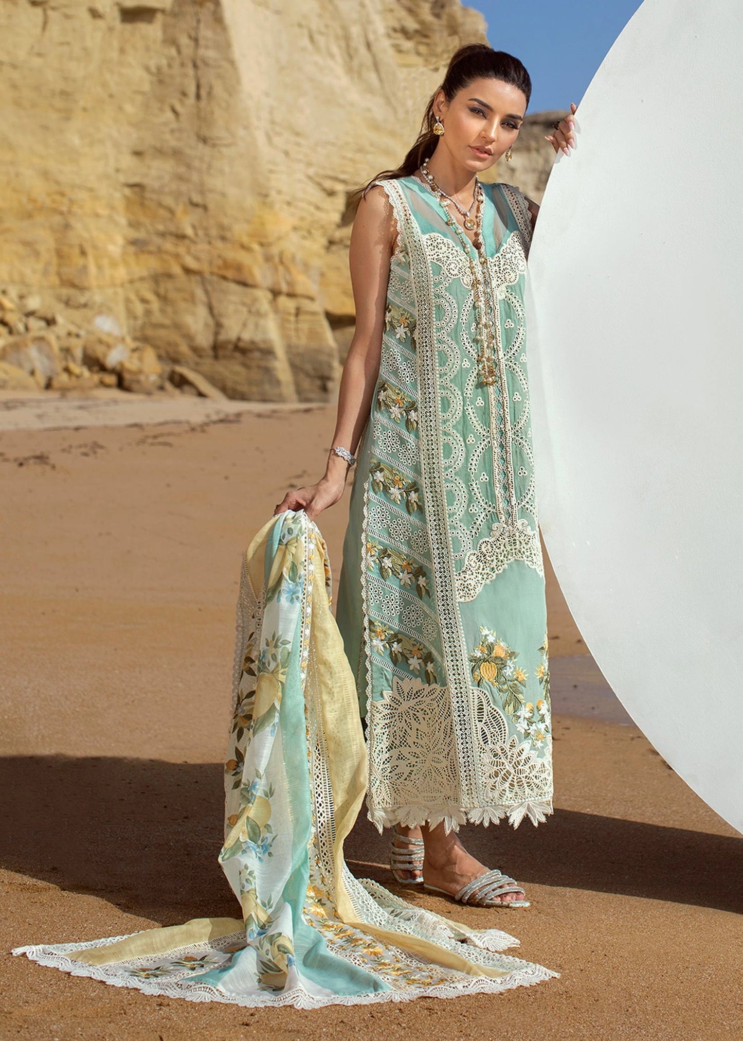 Aqua Green Chikankari Lawn Suit