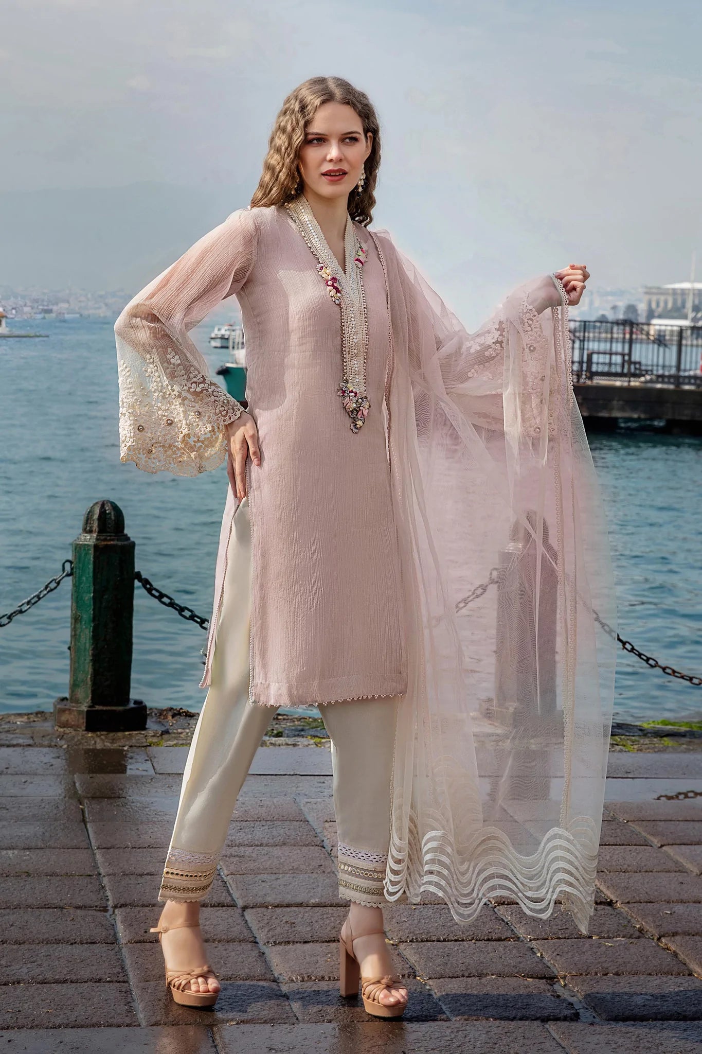 Pink Party Wear Salwar Suit Online Shopping Buy Pastel Pink